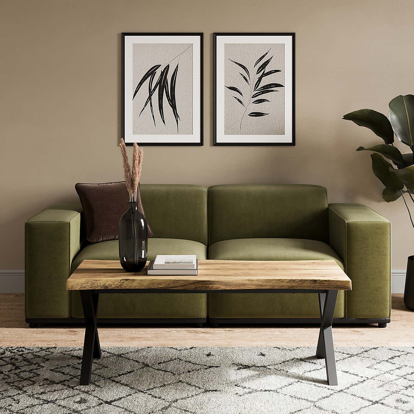 Ezra Coffee Table, Rustic Wood Effect