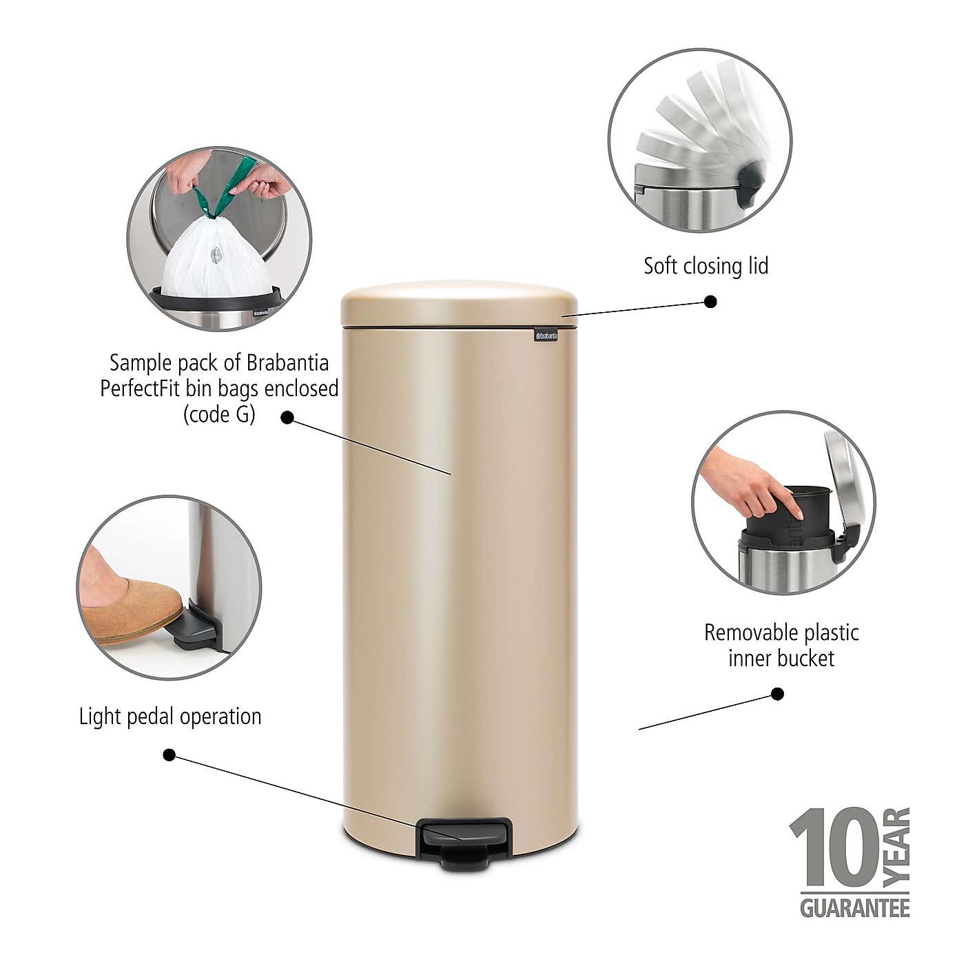 Brabantia NewIcon 30L Pedal Bin