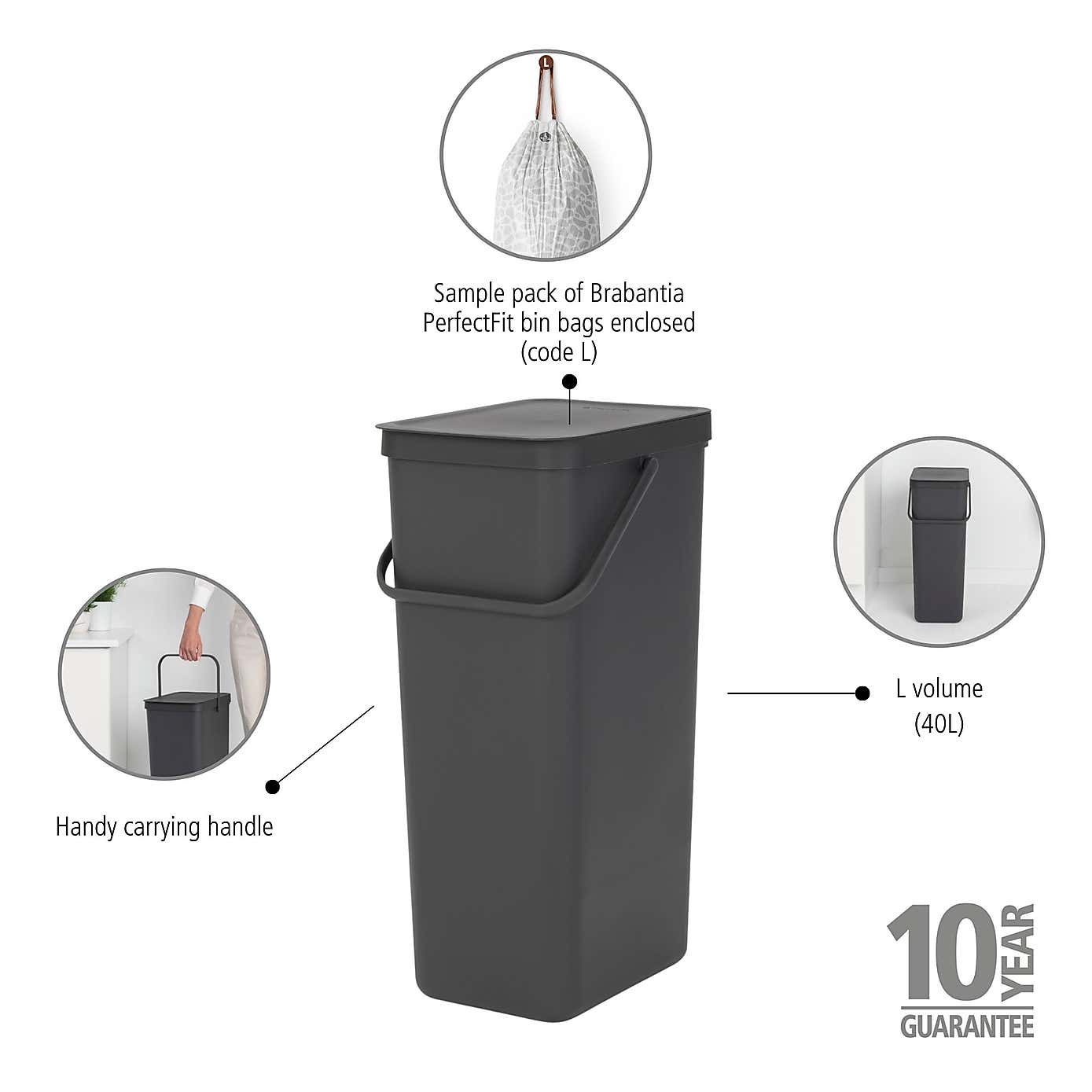 Brabantia Sort & Go 40L Recycle Bin