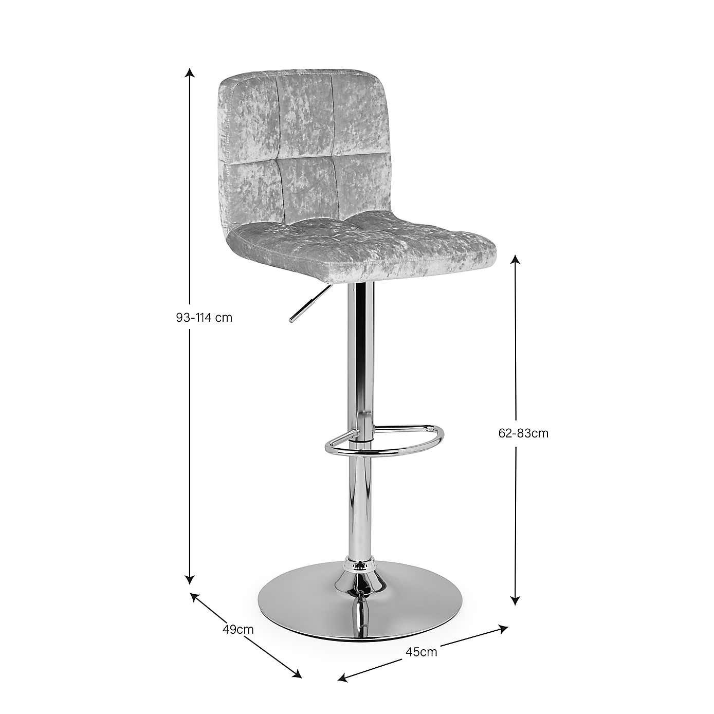 Jasmine Crushed Velvet Bar Stool