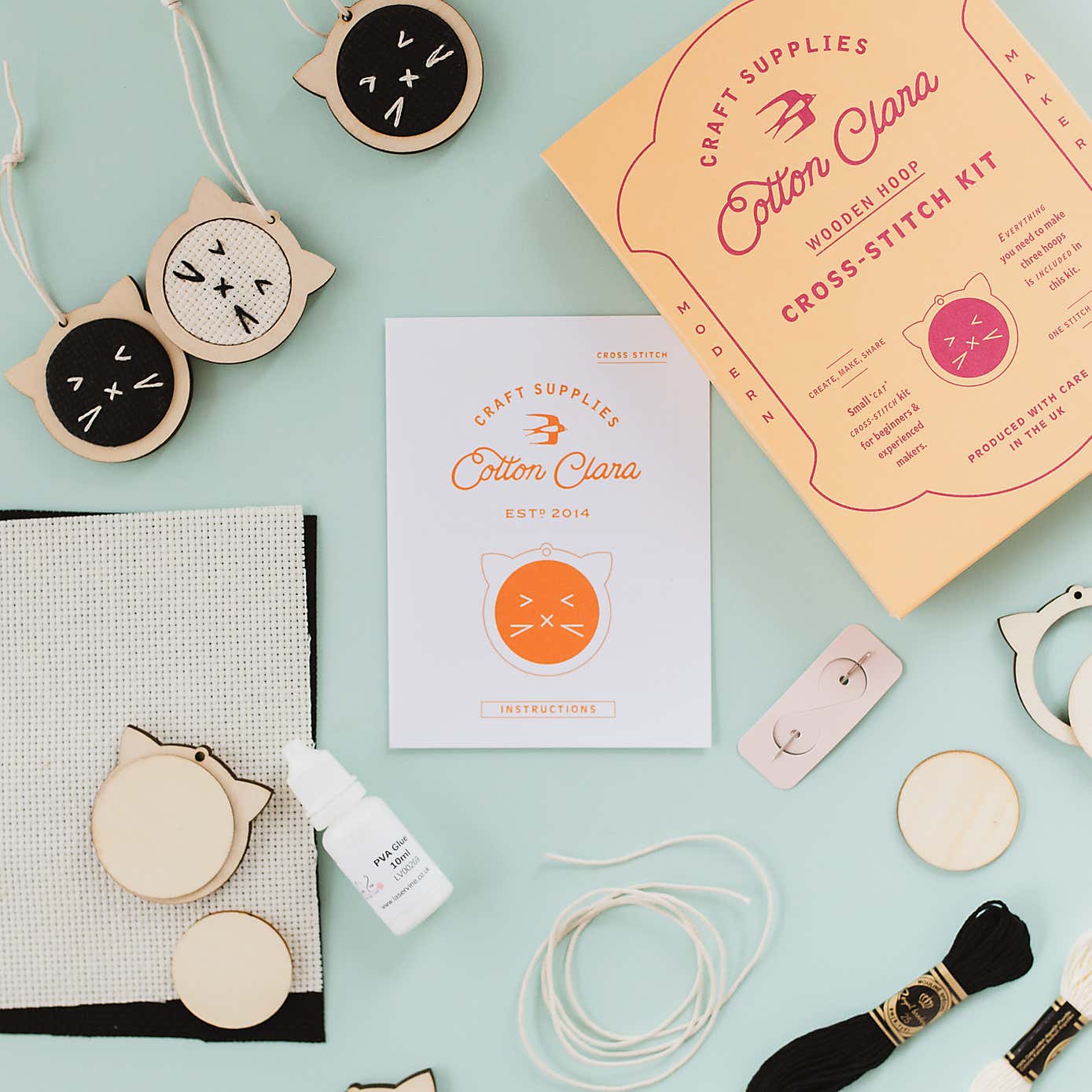 Cotton Clara Mini Cats Cross Stitch Kit