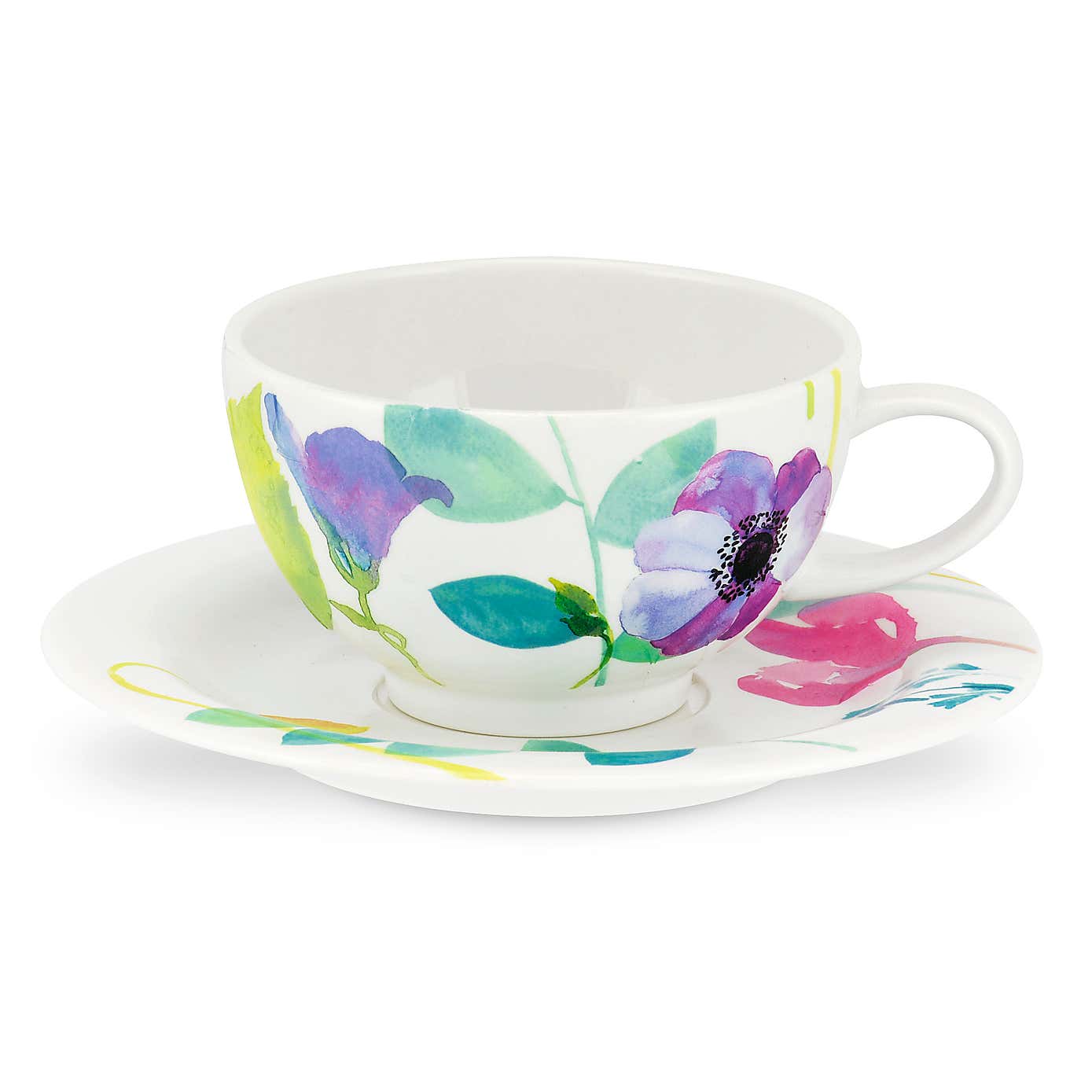 Portmeirion Set of 4 Water Garden Breakfast Cup & Saucers