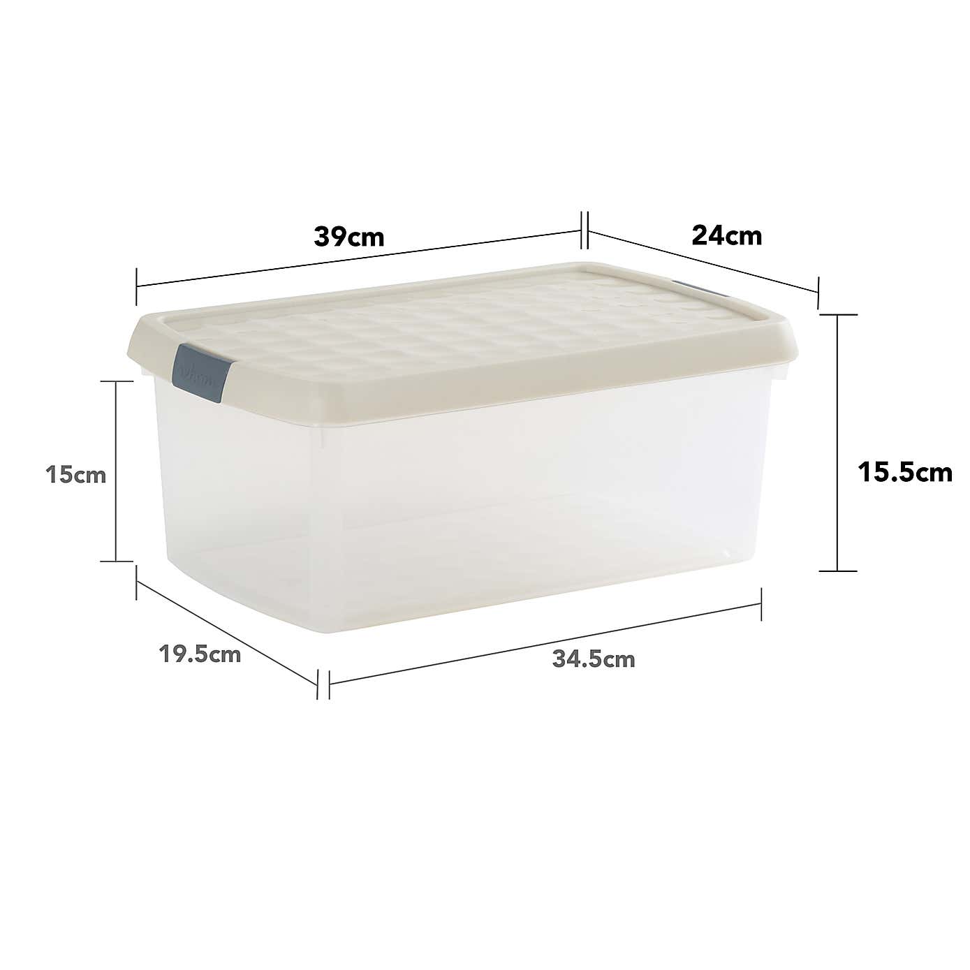 Wham Clip Pack of 4 Rectangle Storage Boxes With Lids
