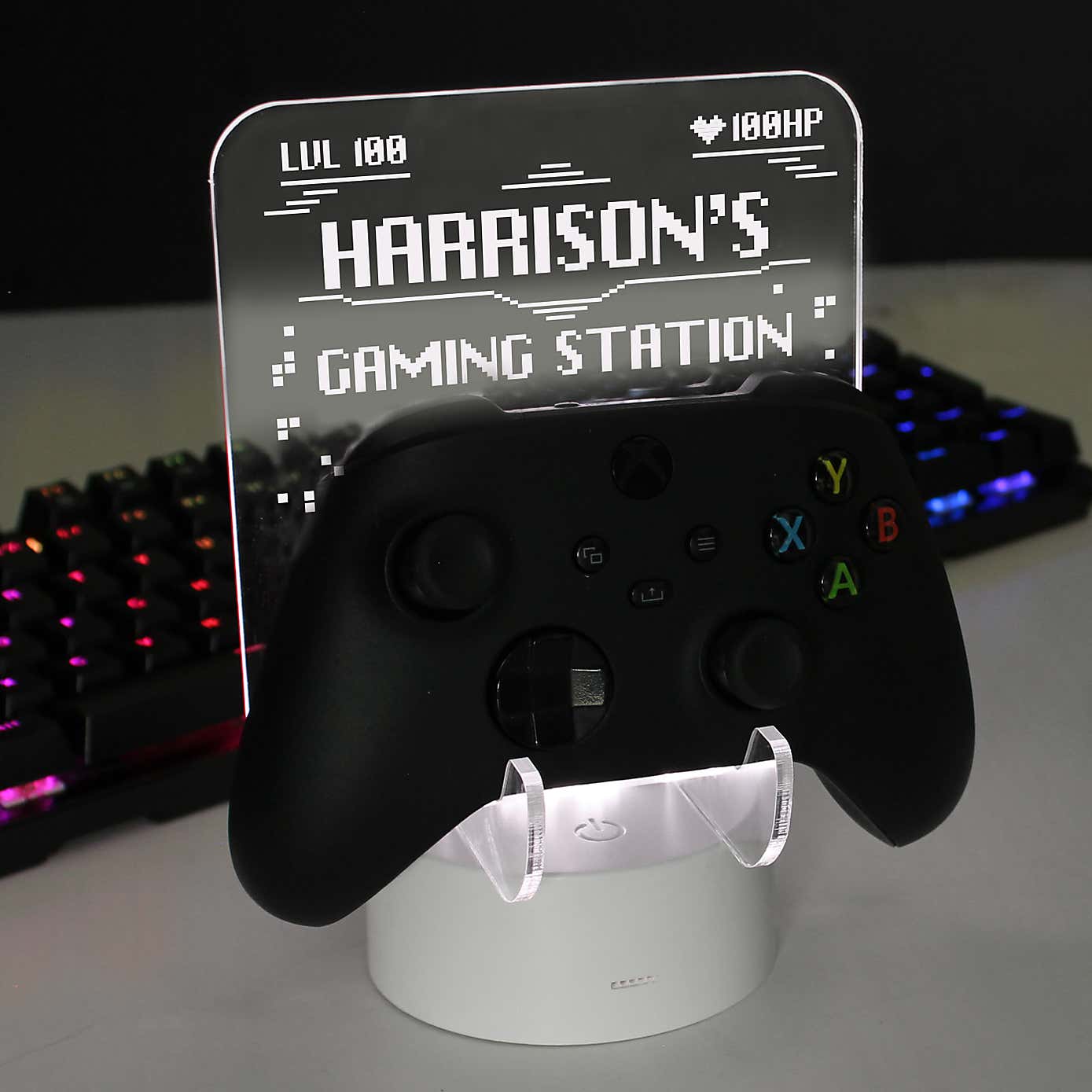 Personalised Gaming Controller Holder Colour Changing LED Light