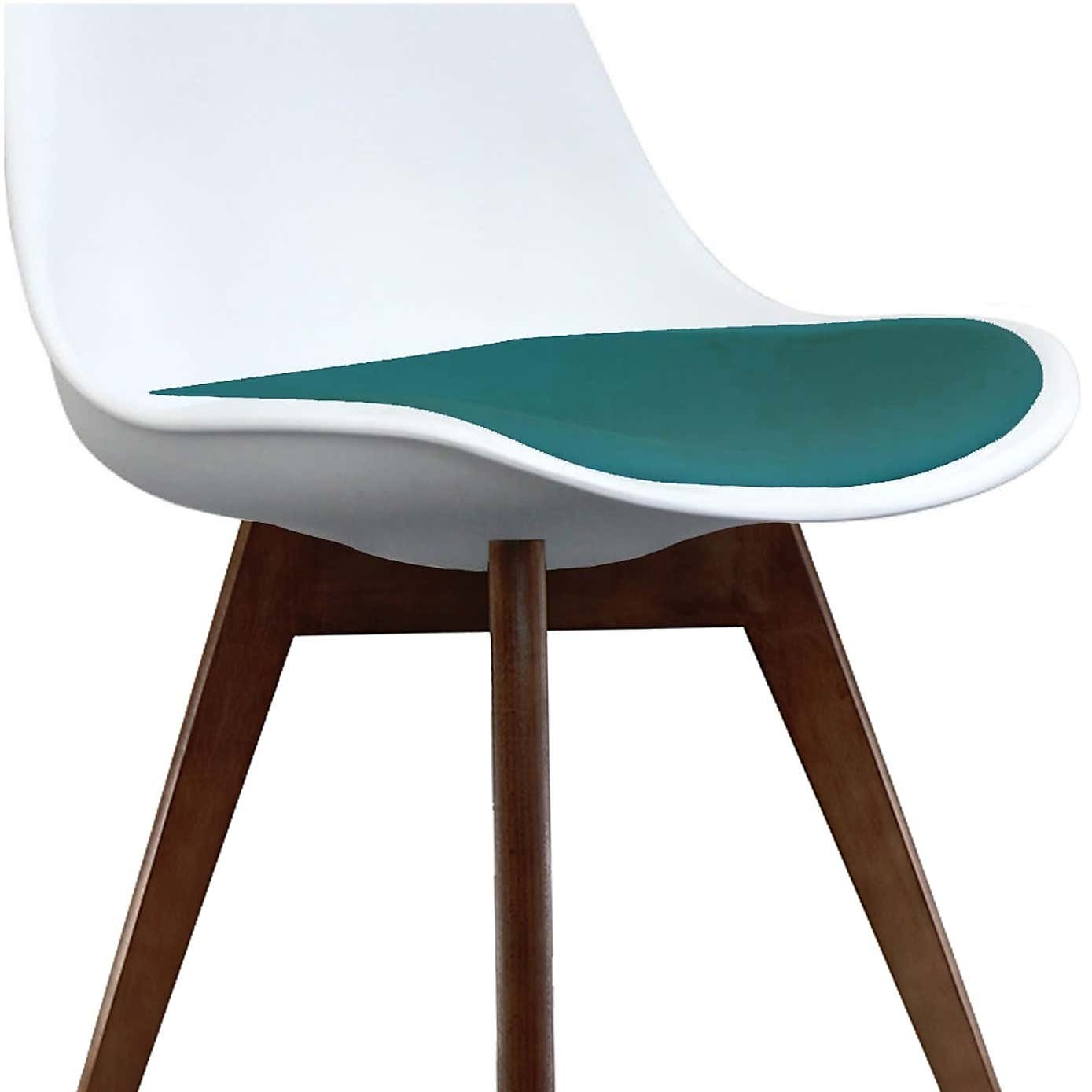 Fusion Living Soho White Plastic Dining Chair with Squared Legs