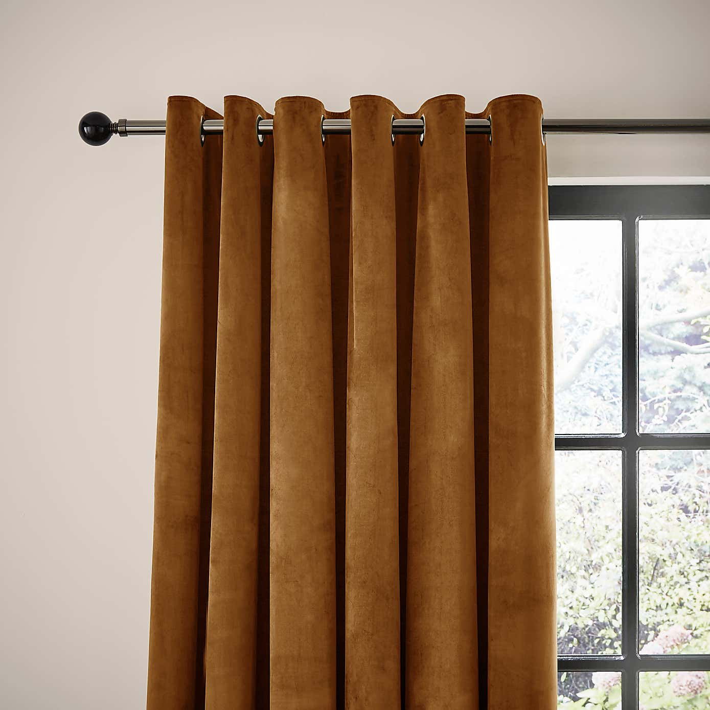Recycled Velour Eyelet Curtains
