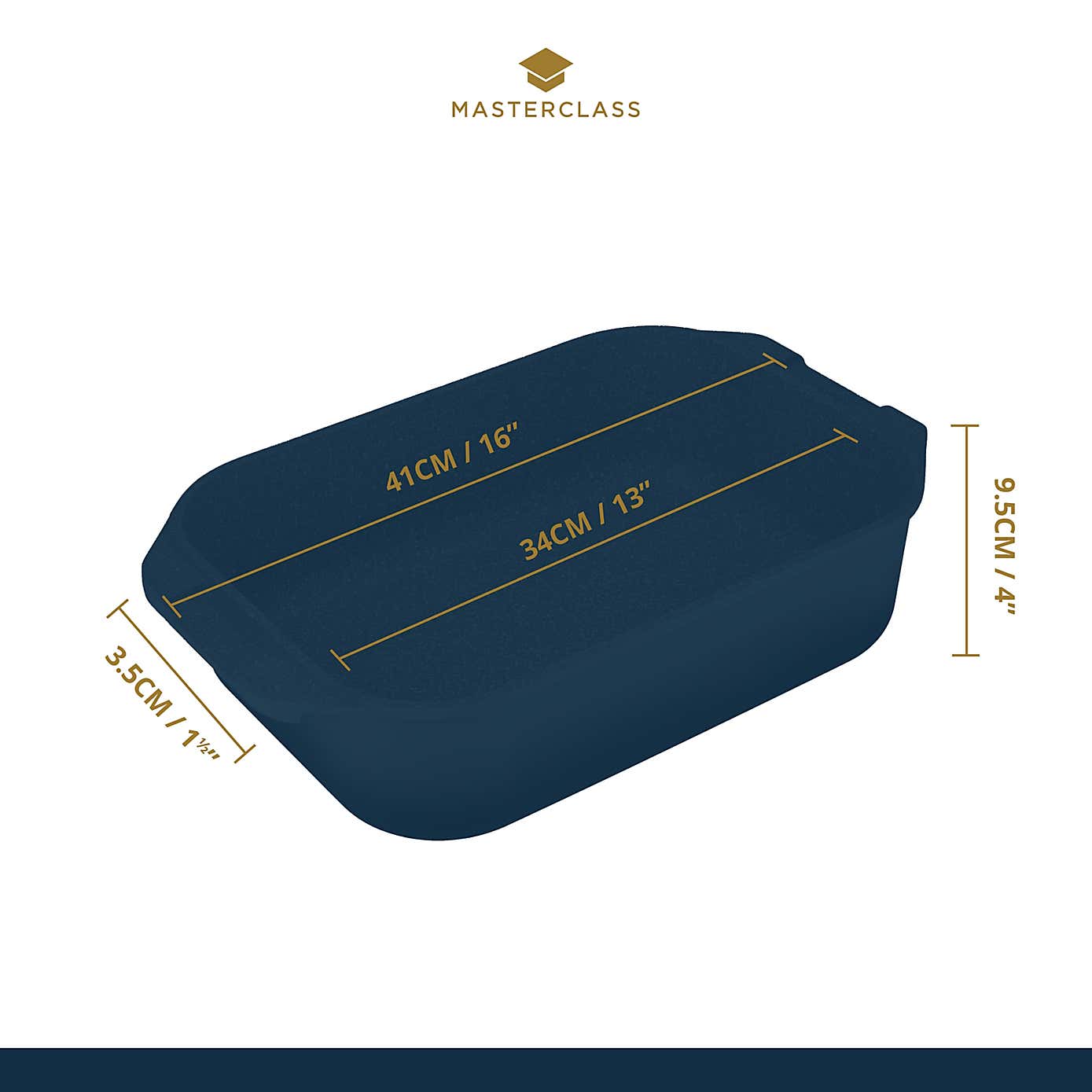 MasterClass Non-Stick Aluminium Roasting Pan, 34cm