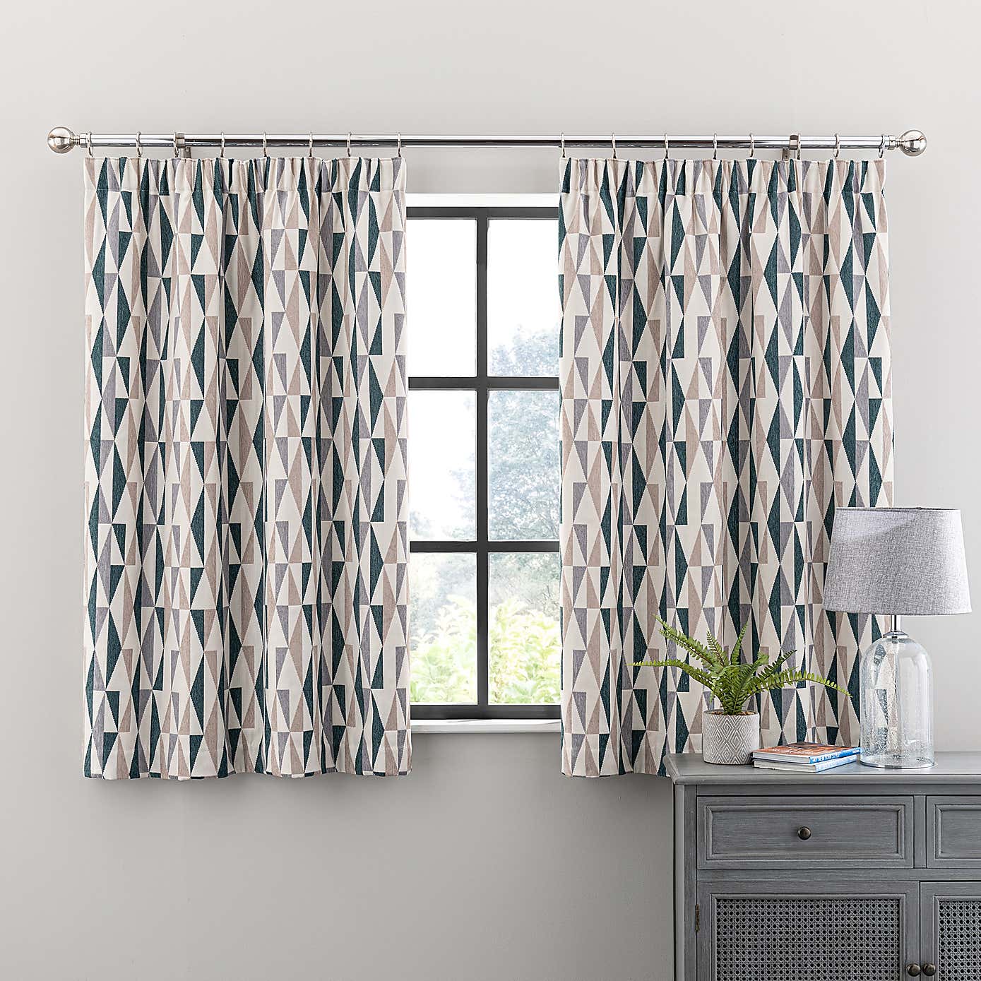 Elements Triangles Pencil Pleat Curtains