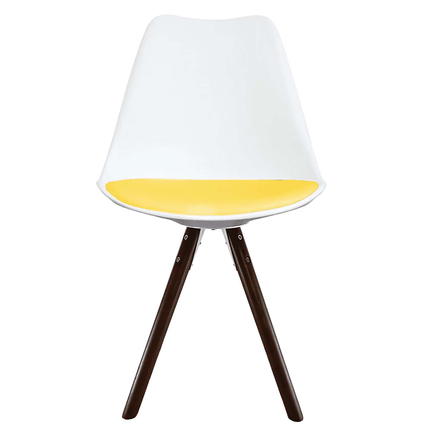 Fusion Living Soho White Plastic Dining Chair with Pyramid Legs