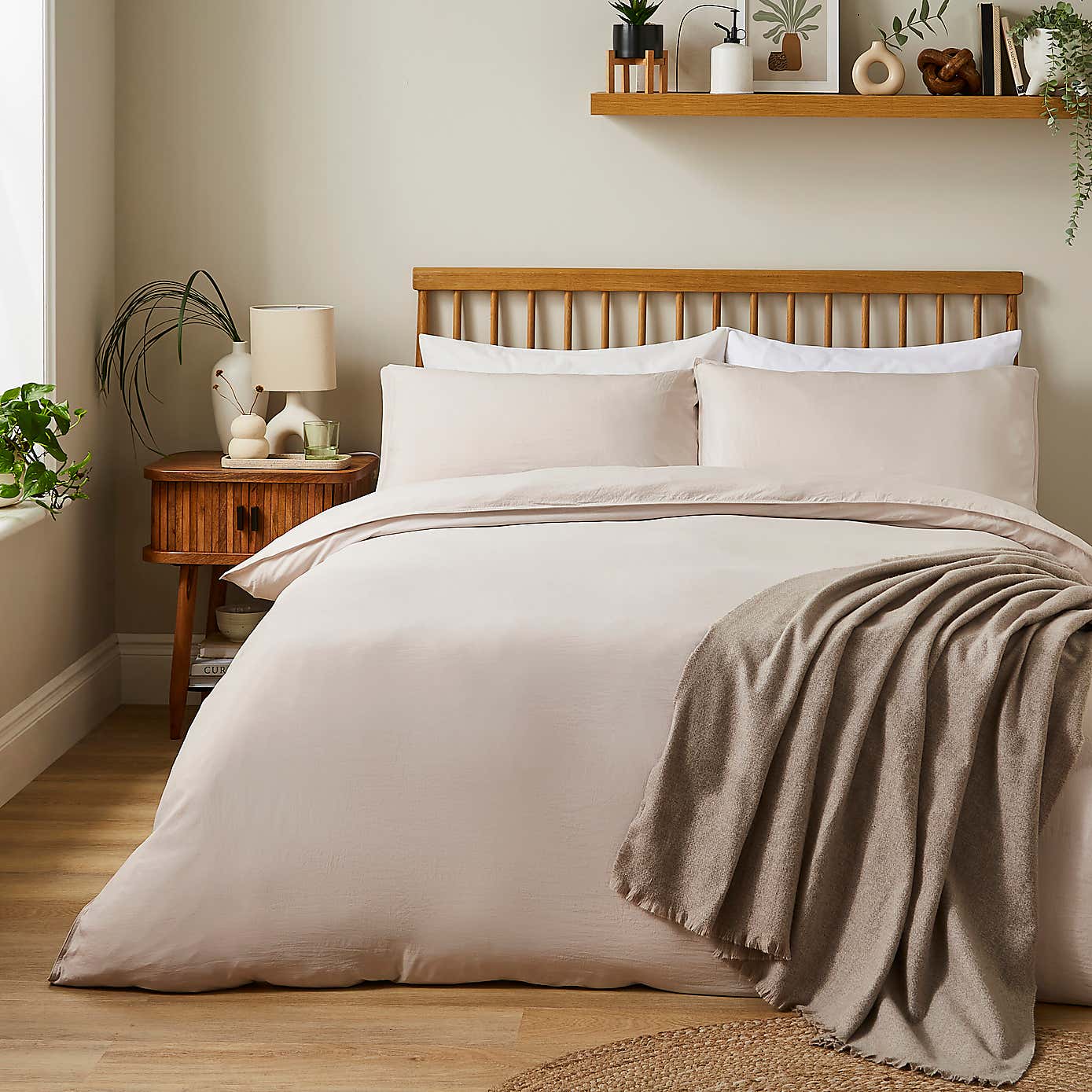 Super Soft Washed Microfibre Plain Duvet Cover and Pillowcase Set