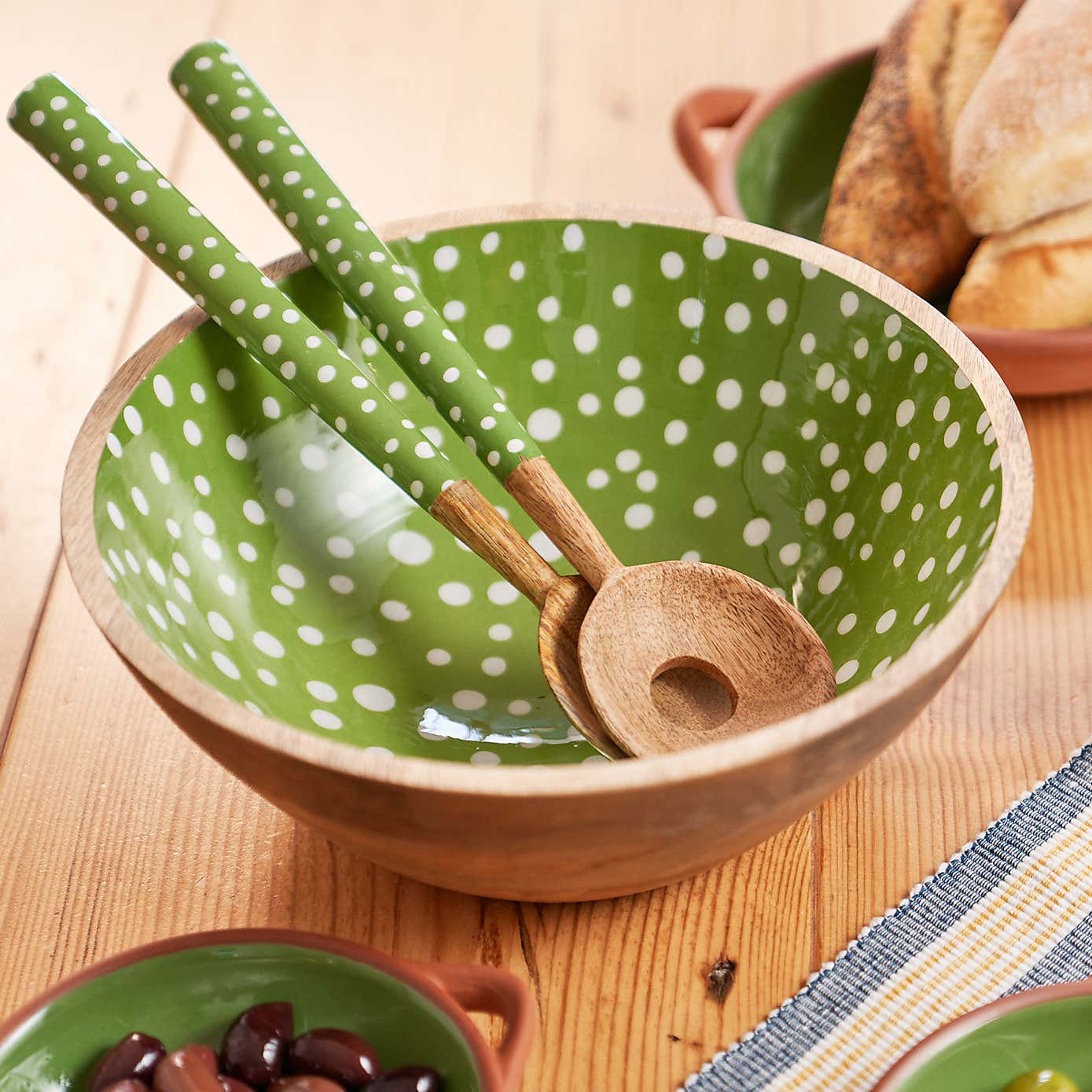 Dexam Sintra Mango Wood Spotted Salad Bowl