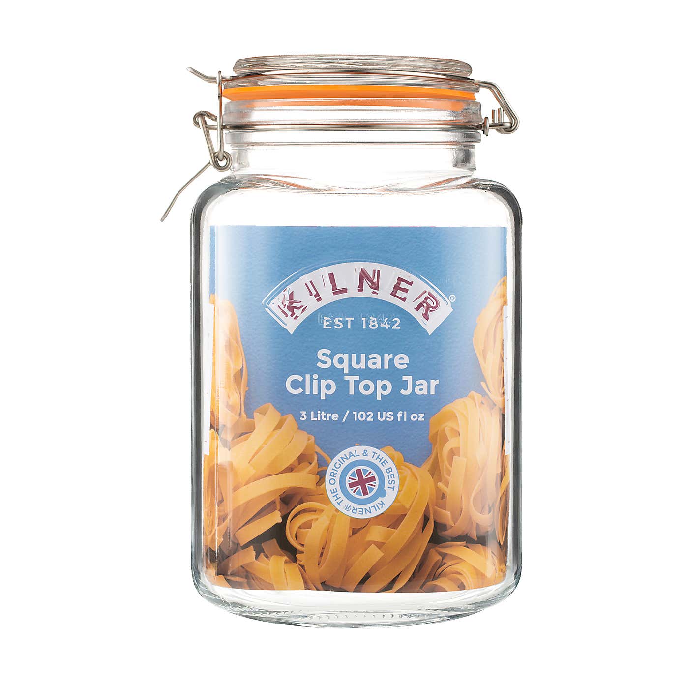 Kilner Clip Lock 3L Square Jar
