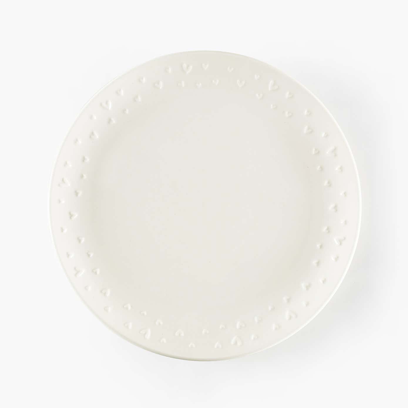 Heart Embossed Dinner Plate