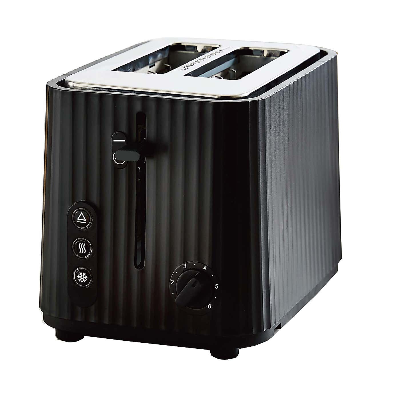 Textured Ribbed Plastic 2-Slice Toaster