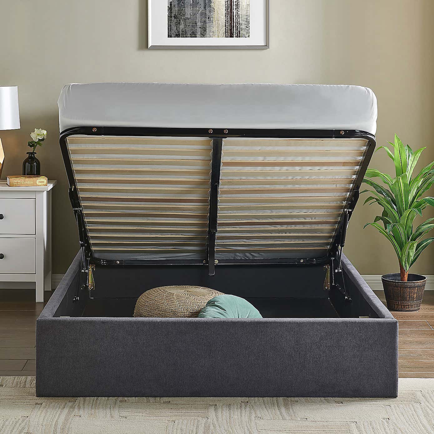 Rosa Storage Bed Charcoal