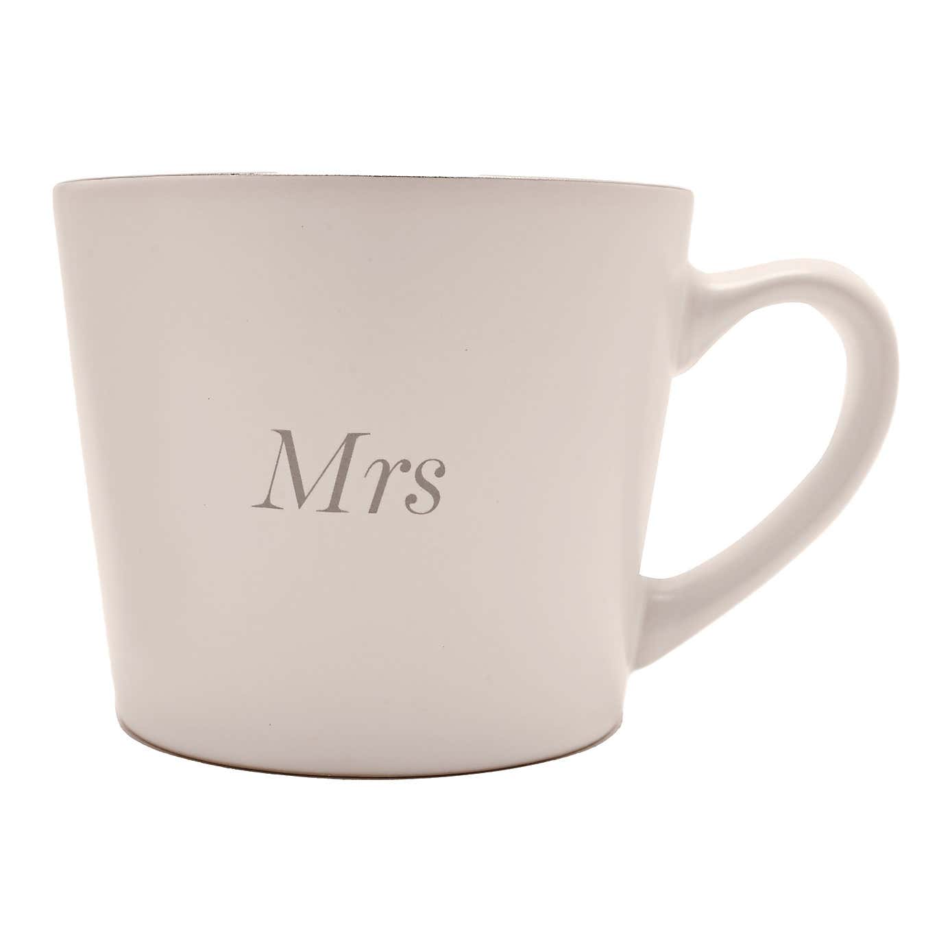 Amore Set of 2 White Mrs & Mrs Mugs