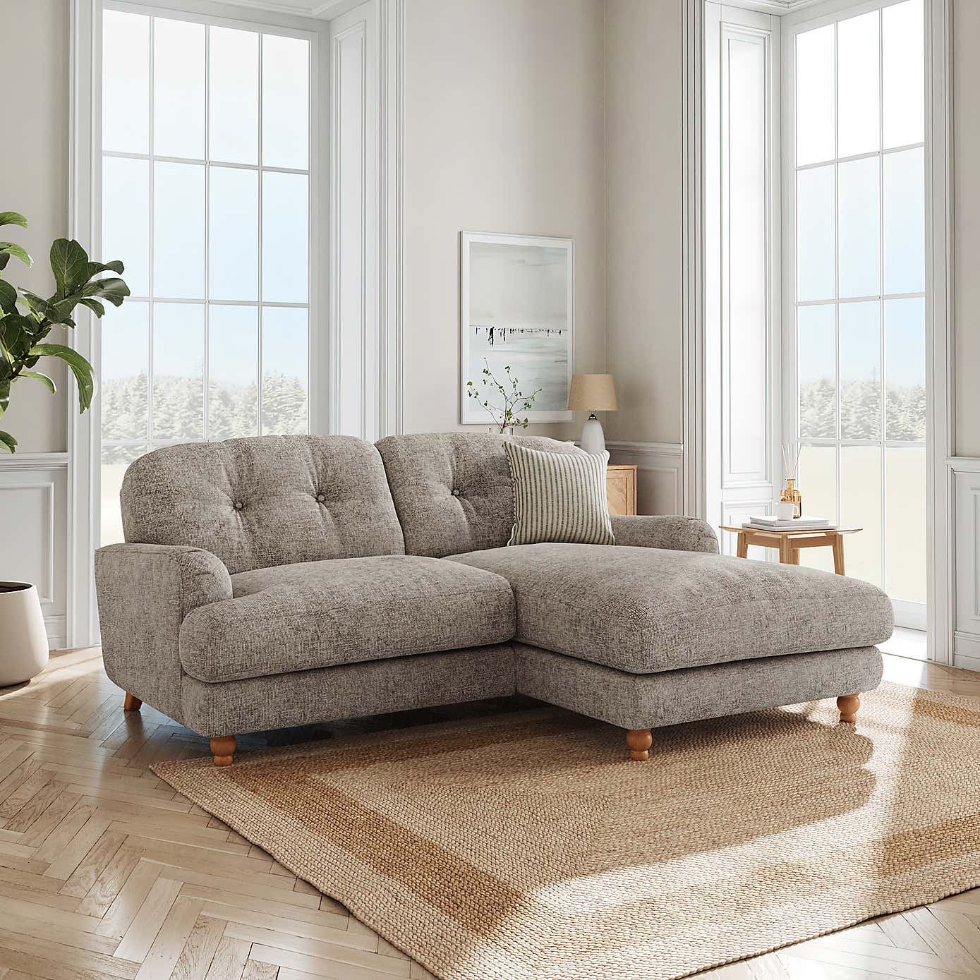 Martha Chunky Chenille Corner Chaise Sofa