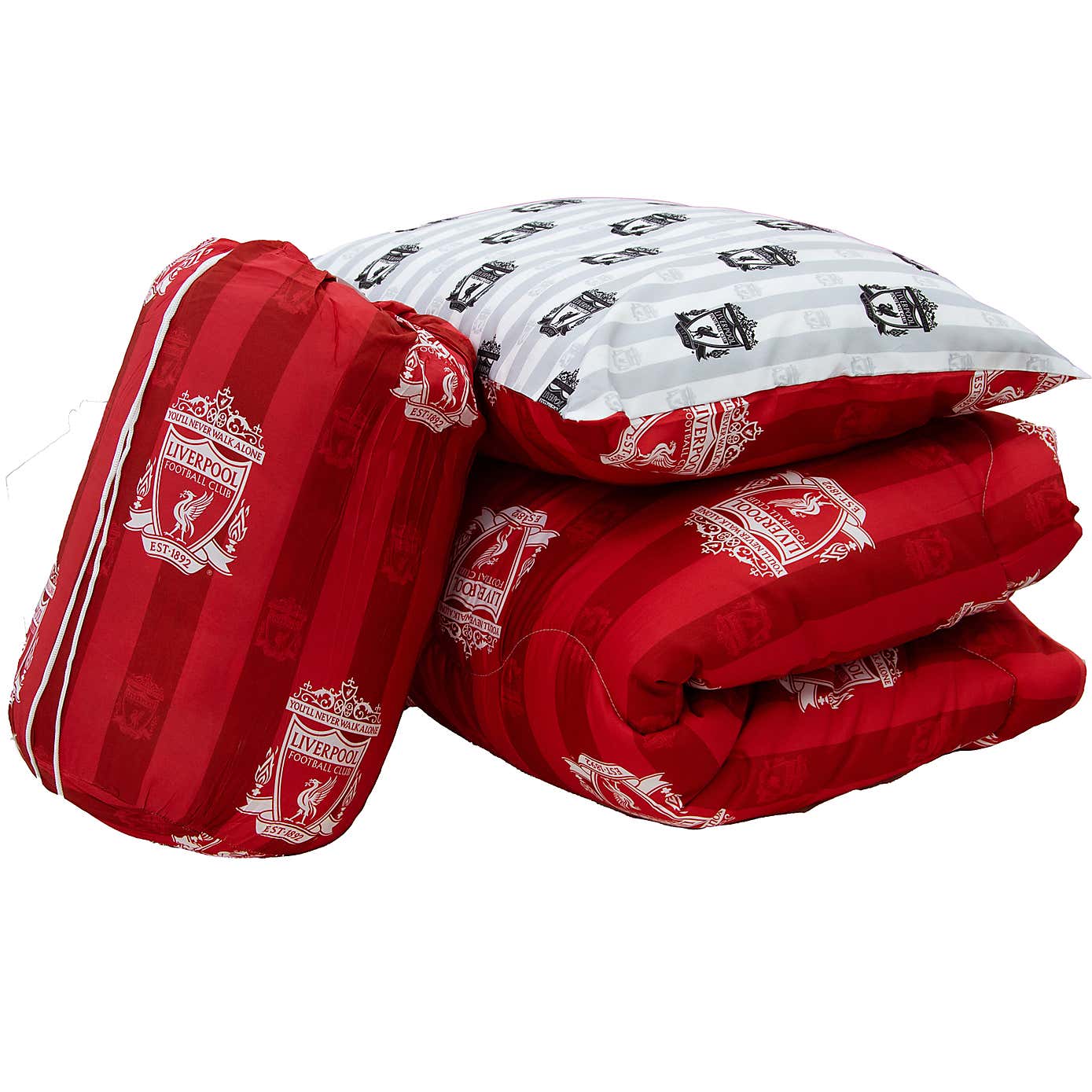 Liverpool Stripe 10.5 Tog Single Coverless Duvet and Pillowcase Set