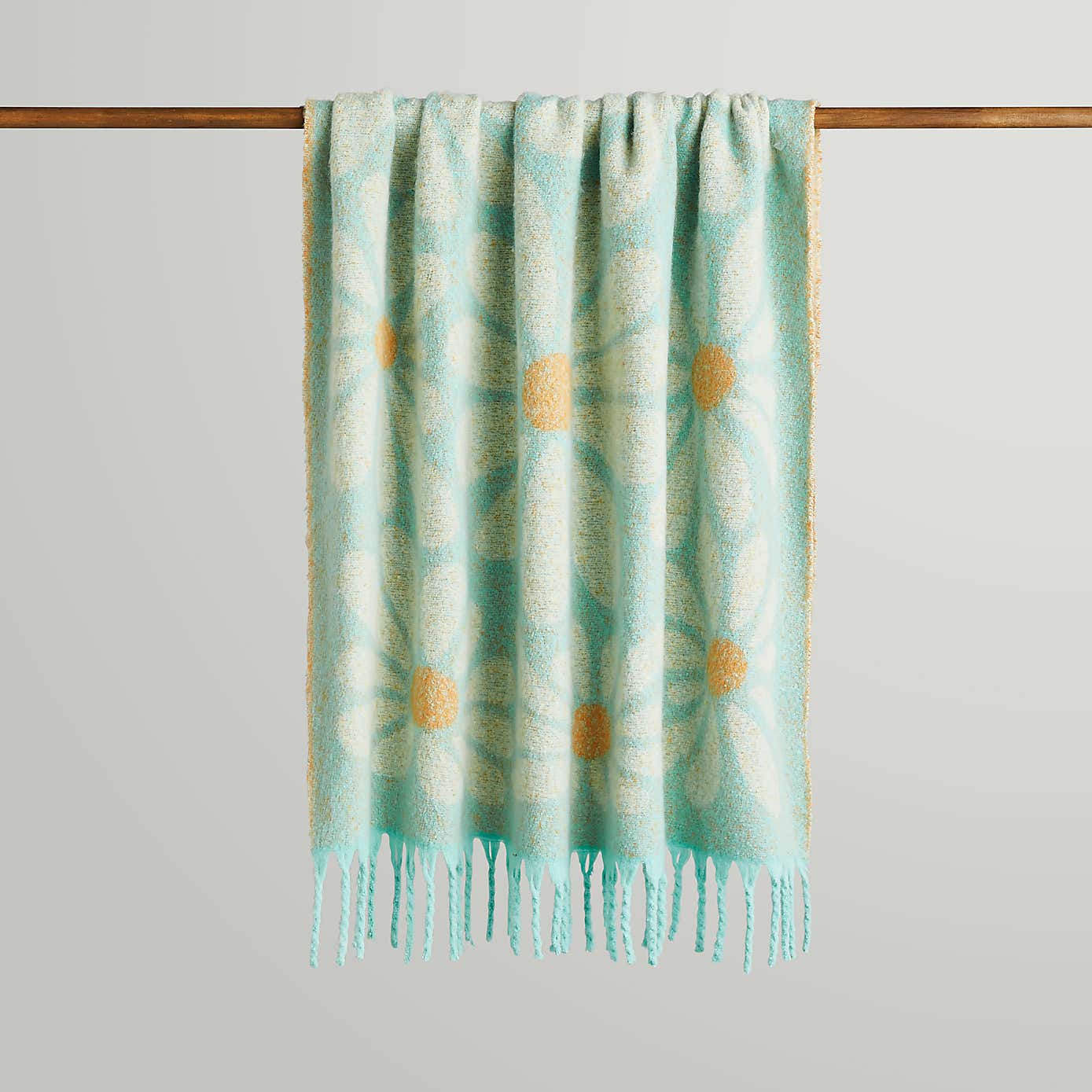 Retro Flower Mohair Throw 130cm x 180cm