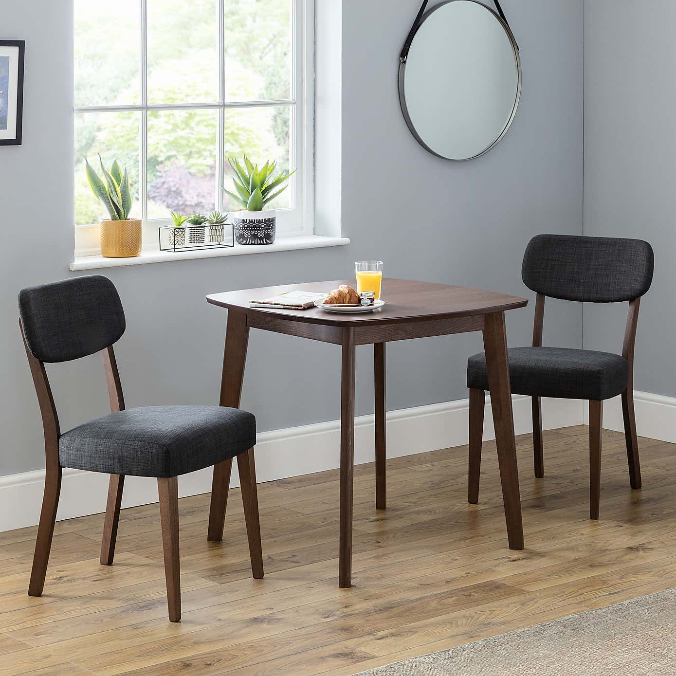 Lennox Square Dining Table with 2 Farringdon Chairs