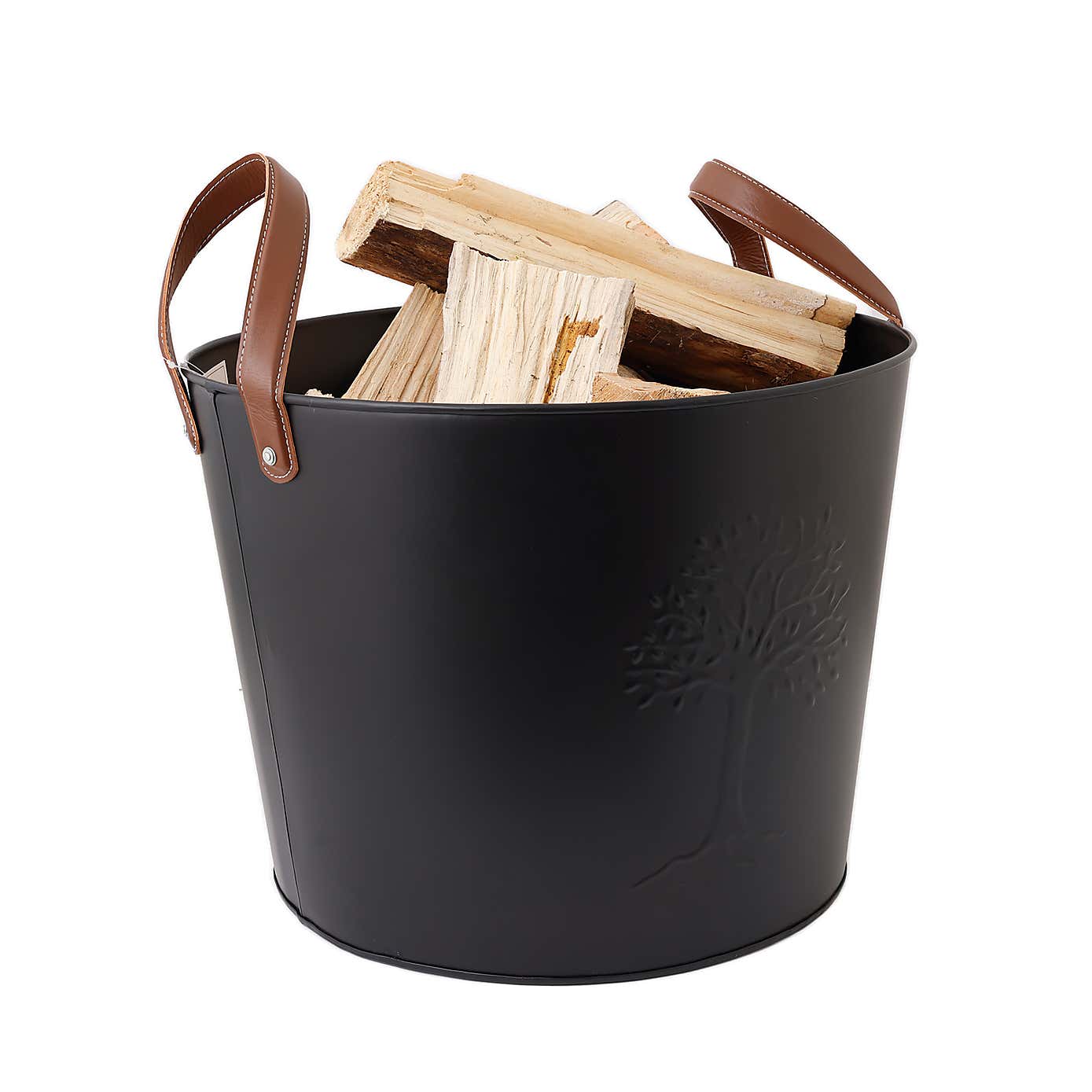 Snug - Fireside Mulberry Iron & Leather Firewood Bucket