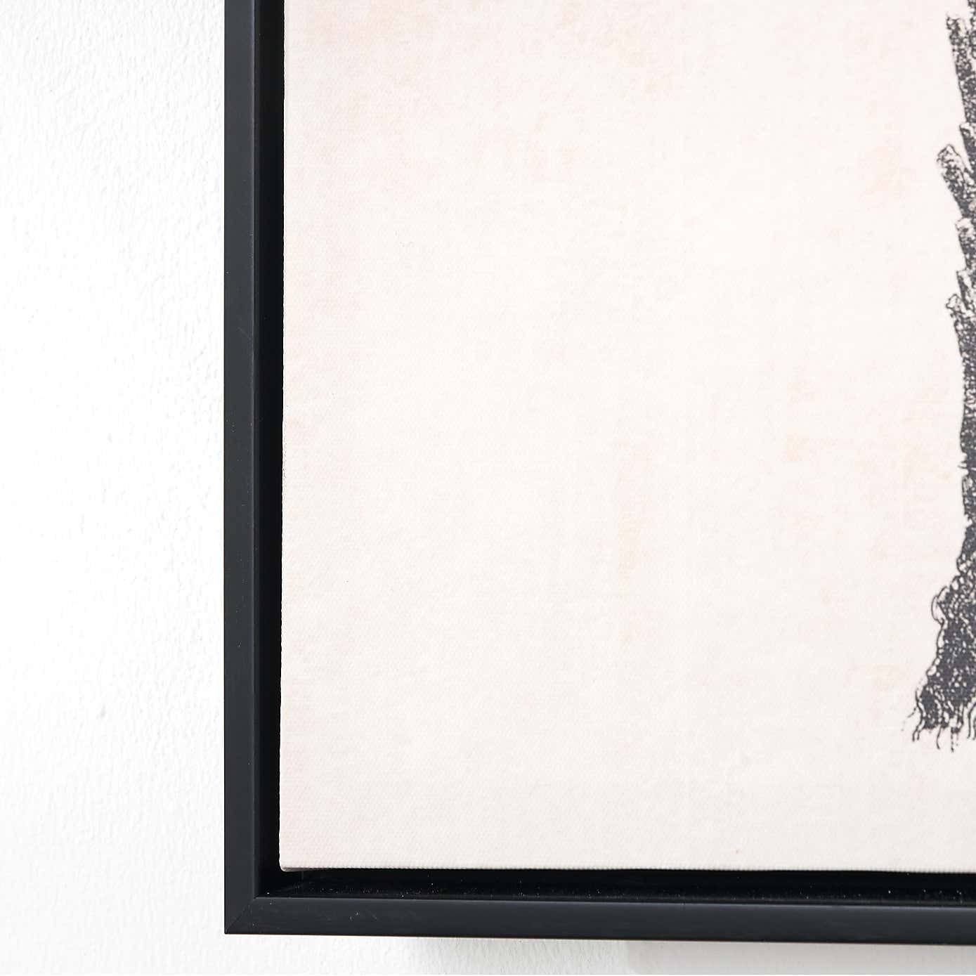 Set of 3 Monochrome Palm Print Framed Canvases