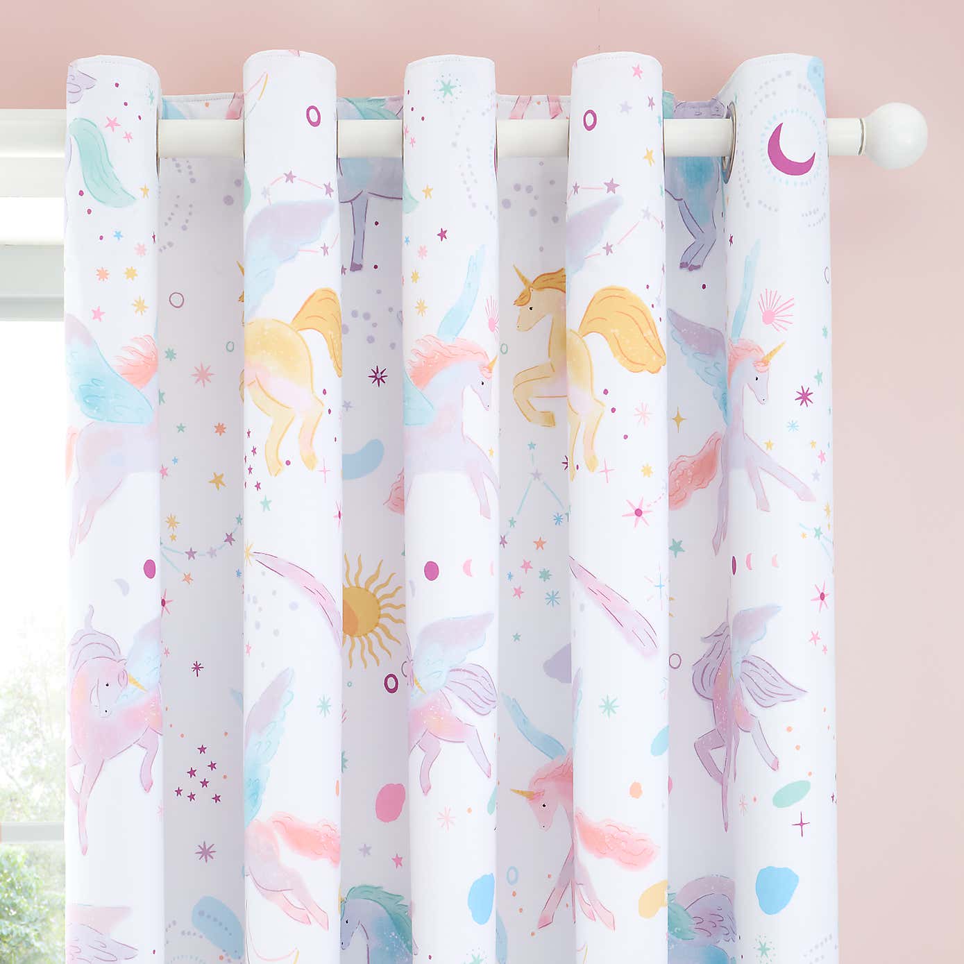 Celestial Unicorn Blackout Eyelet Curtains