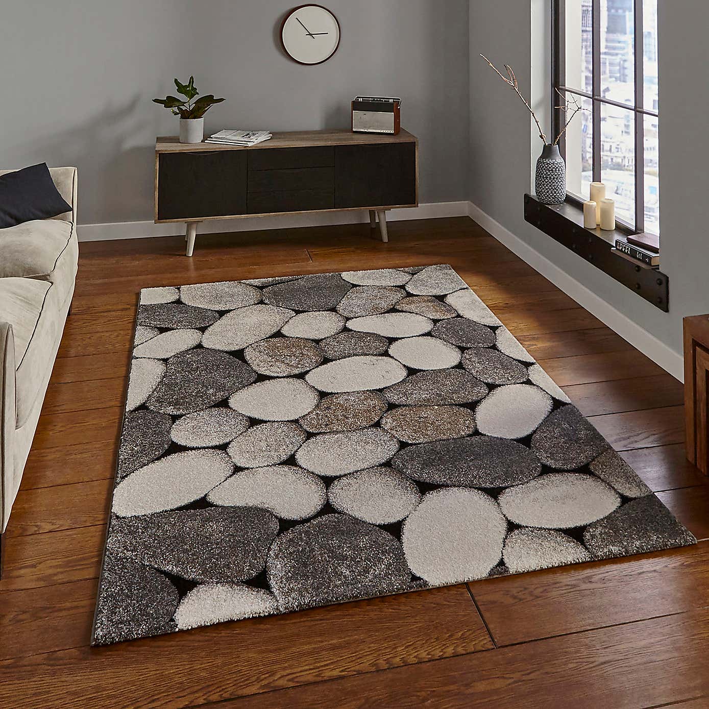 Cream and Grey Woodland 2099 Rug