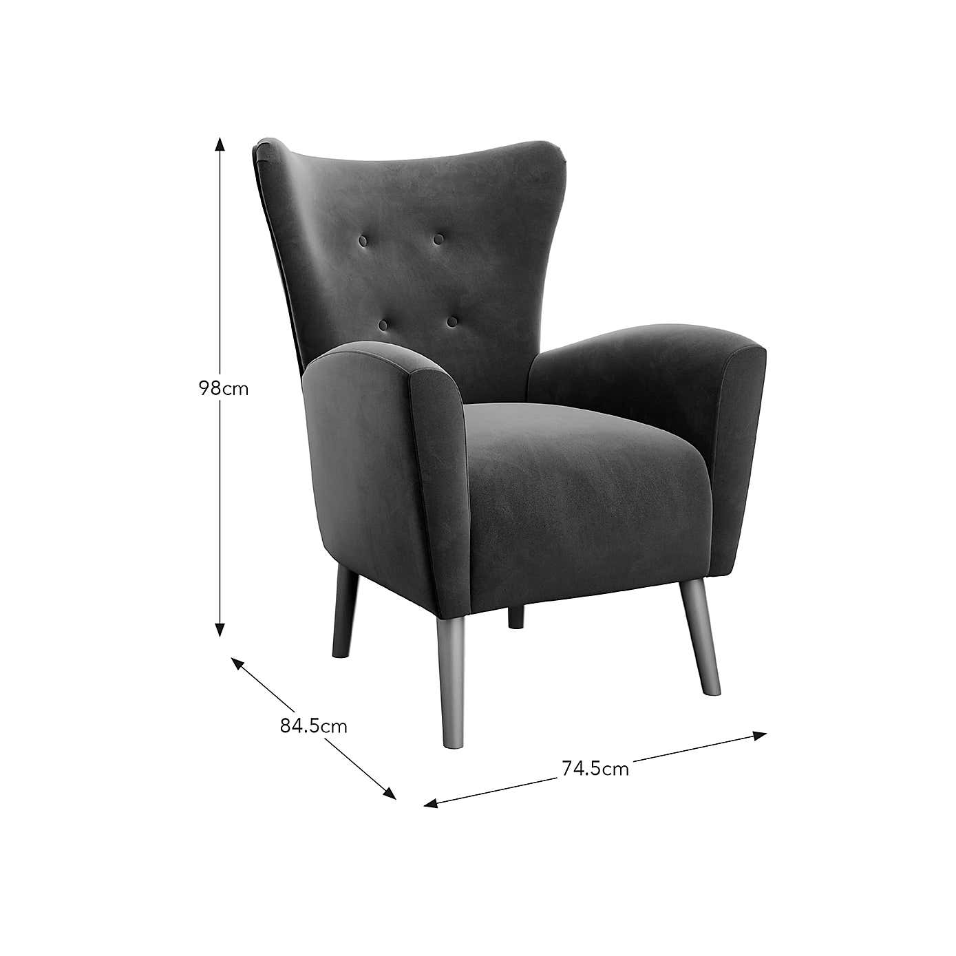 Sven Velvet Modern Wing Chair