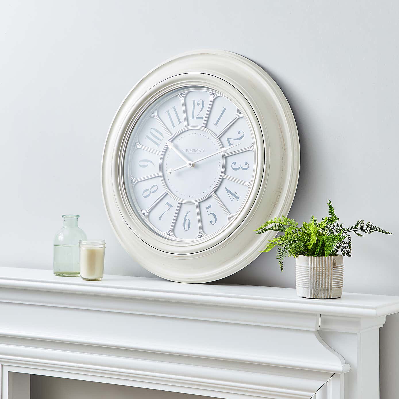 Classic 60cm Wall Clock Cream