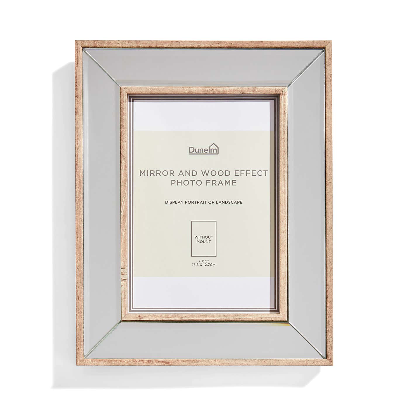 Mirror and Wood Effect Photo Frame