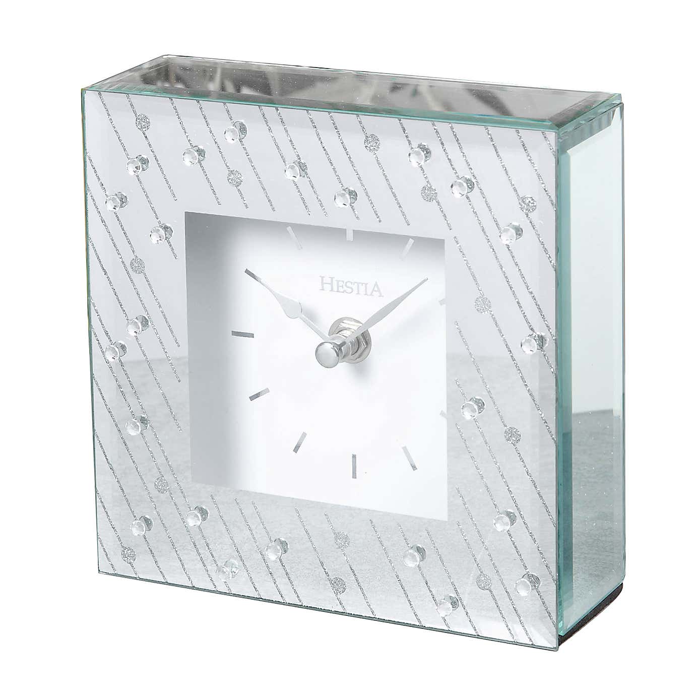 Hestia Mirrored Raindrop Mantel Clock