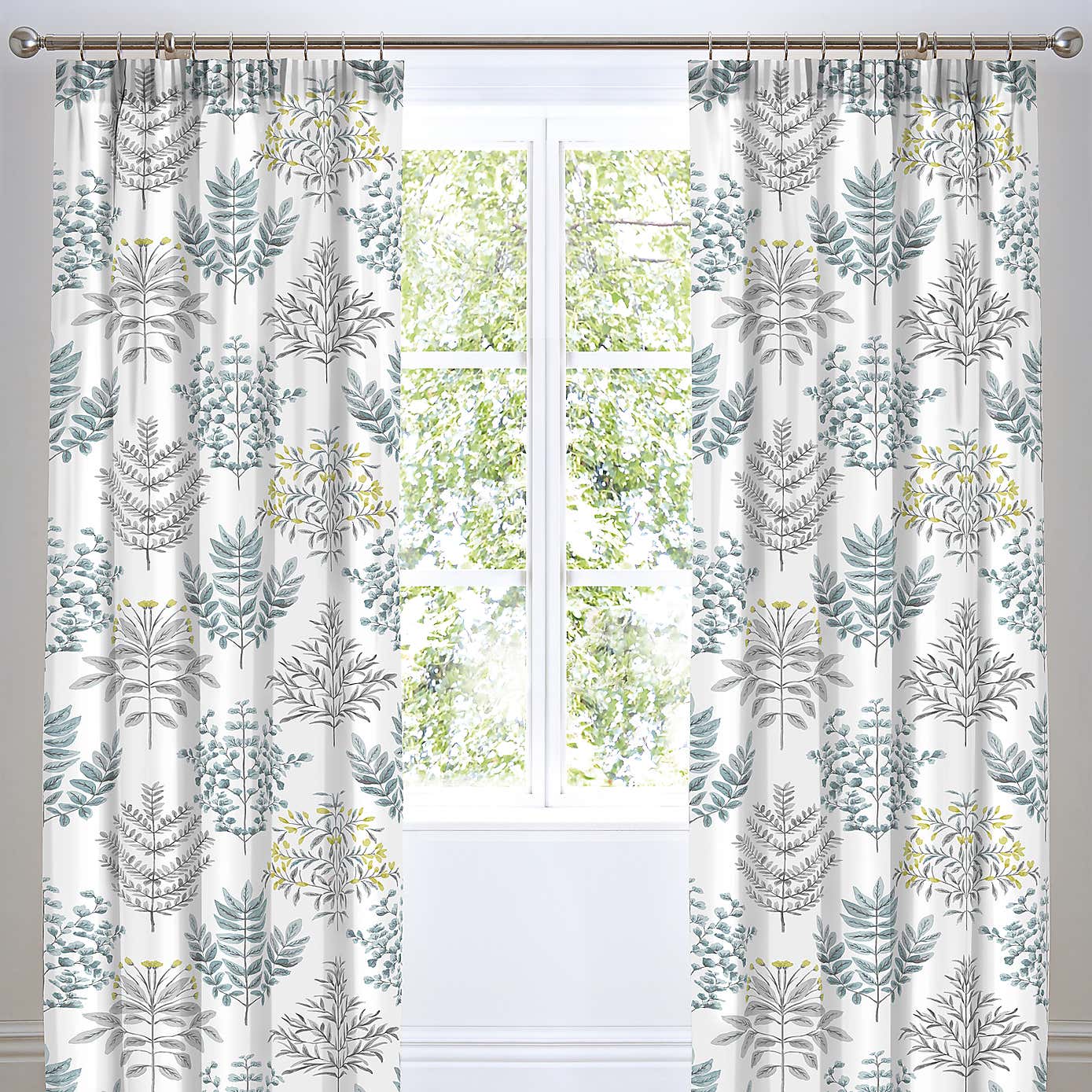 Emily Duck Egg 168 x 183cm Pencil Pleat Curtains