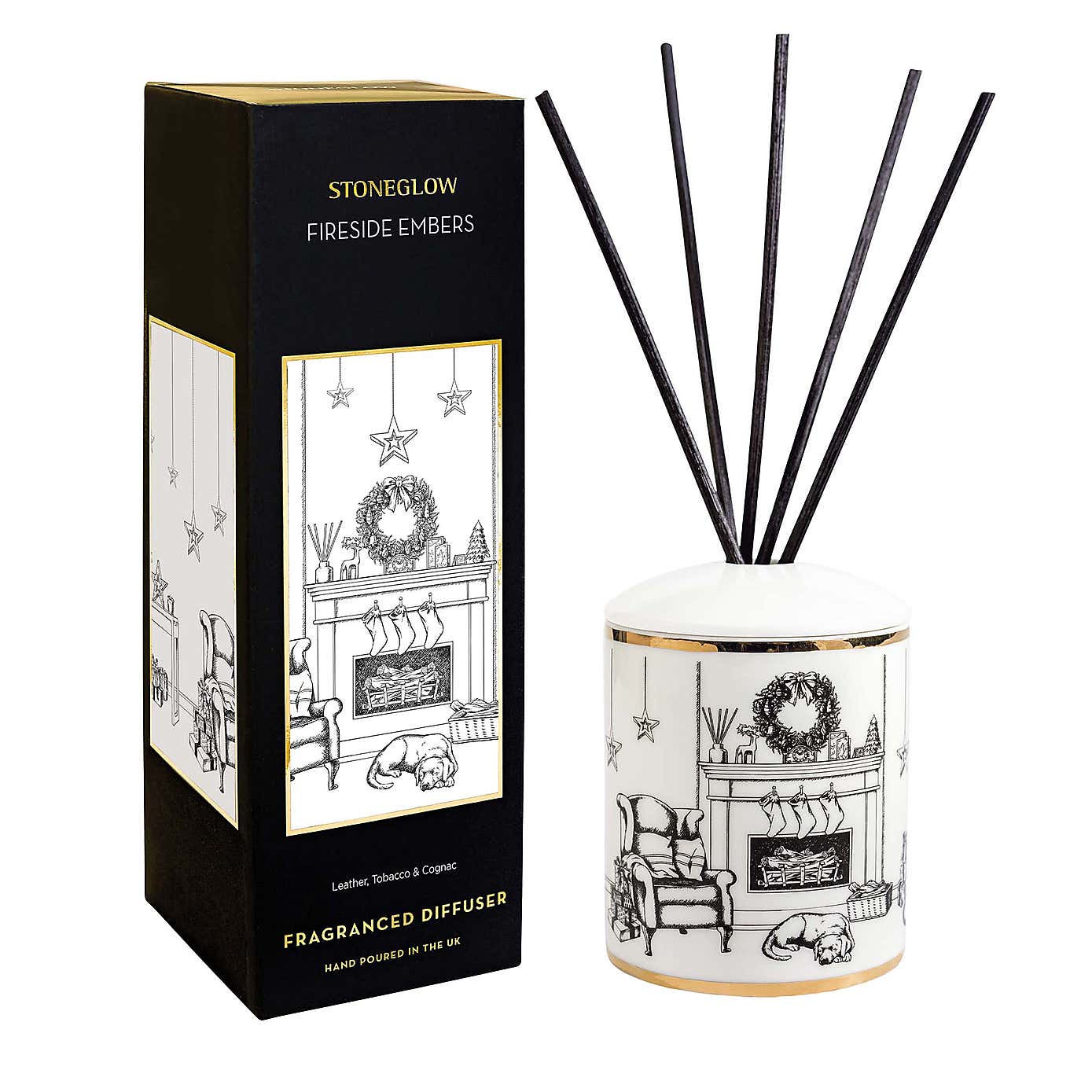 Stoneglow Keepsake Fireside Embers Ceramic Reed Diffuser