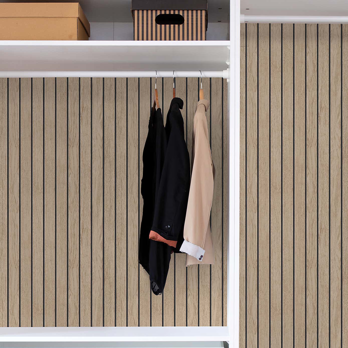 Wooden Slat Panel Wallpaper