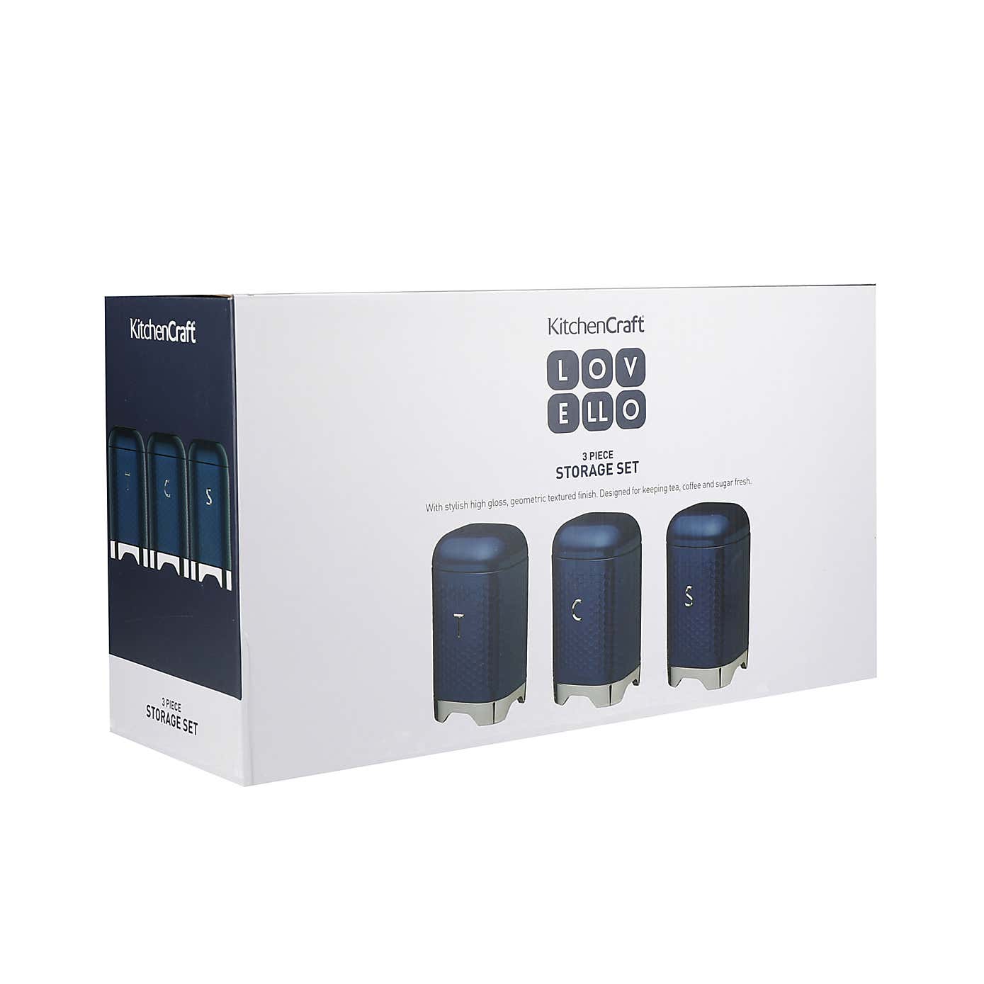 KitchenCraft Lovello Tea Coffee Sugar Canister Set