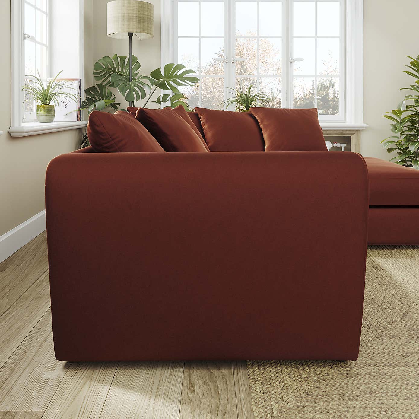 Blake Curved Arm Opulent Velvet Corner Chaise Sofa