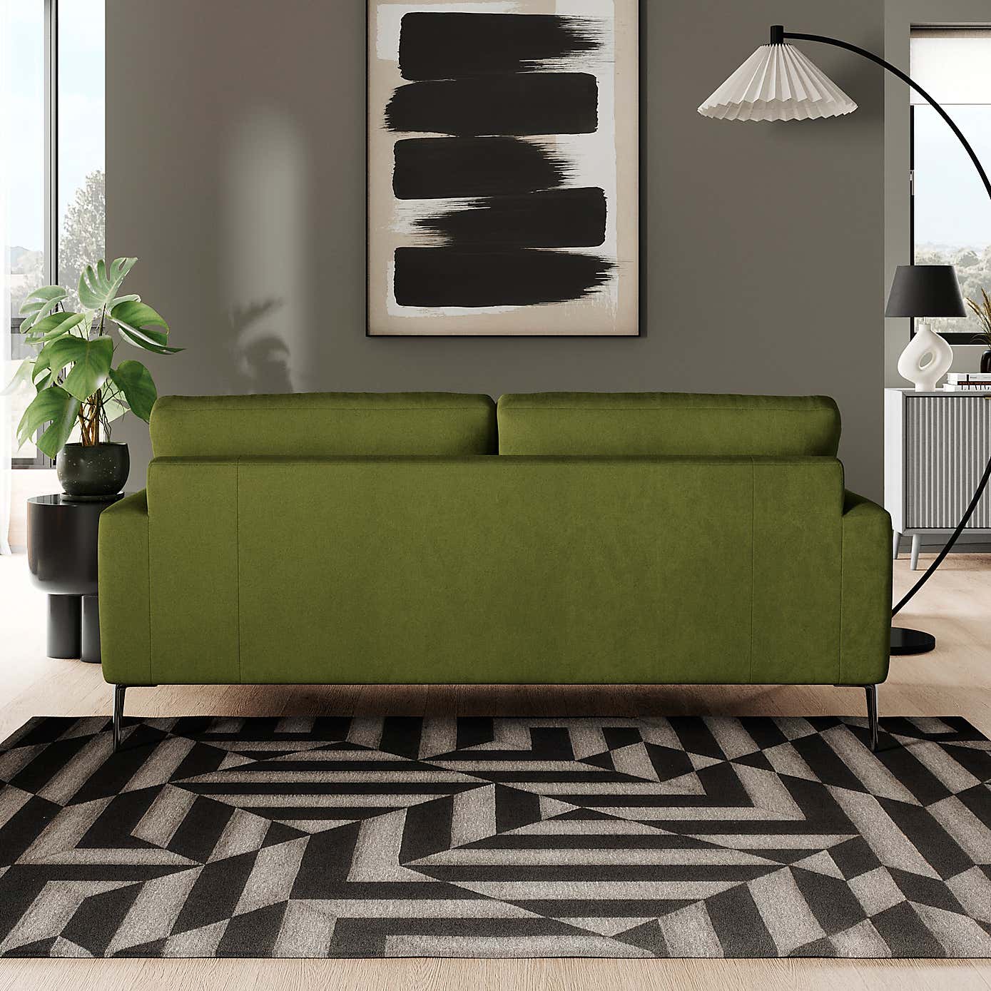 Lawson Matte Plush Velvet 3 Seater Sofa