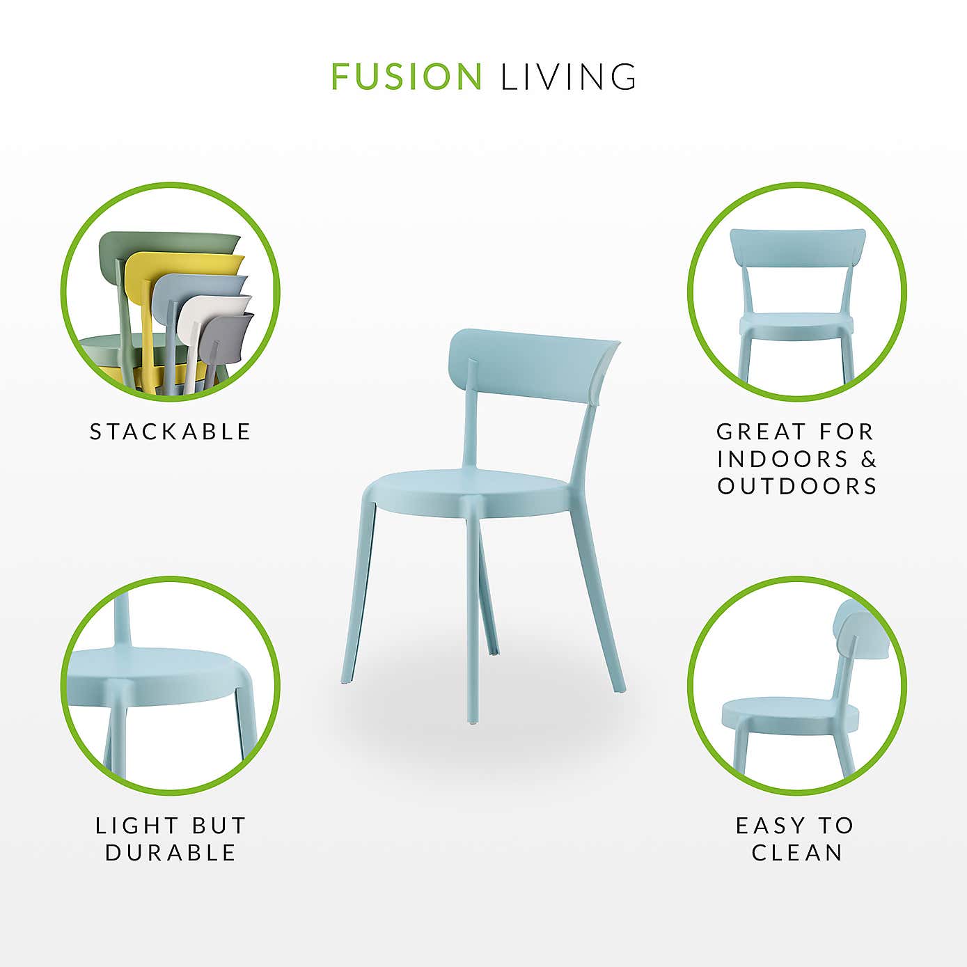 Fusion Living Plastic Bistro Dining Chair