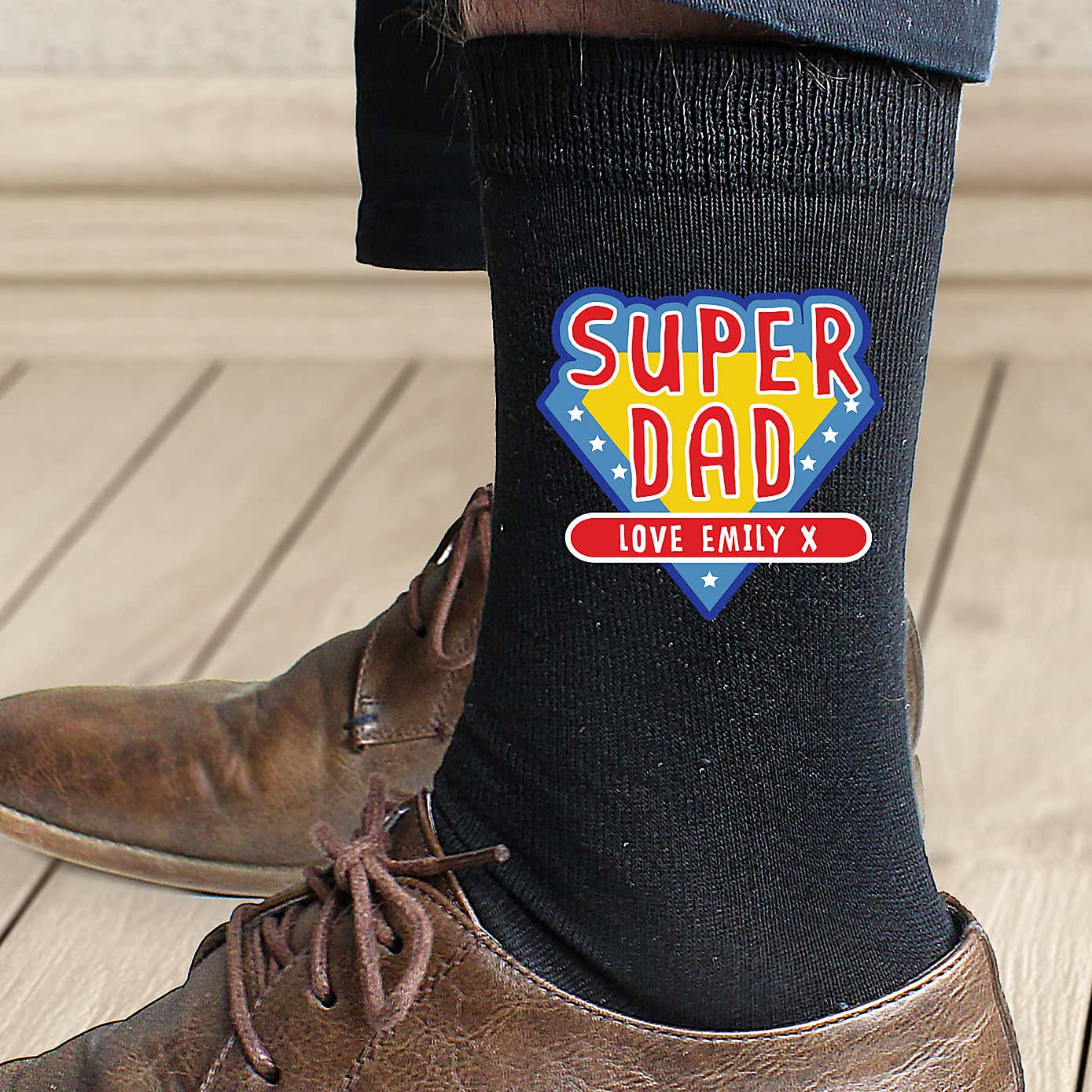 Personalised Super Dad Men's Socks