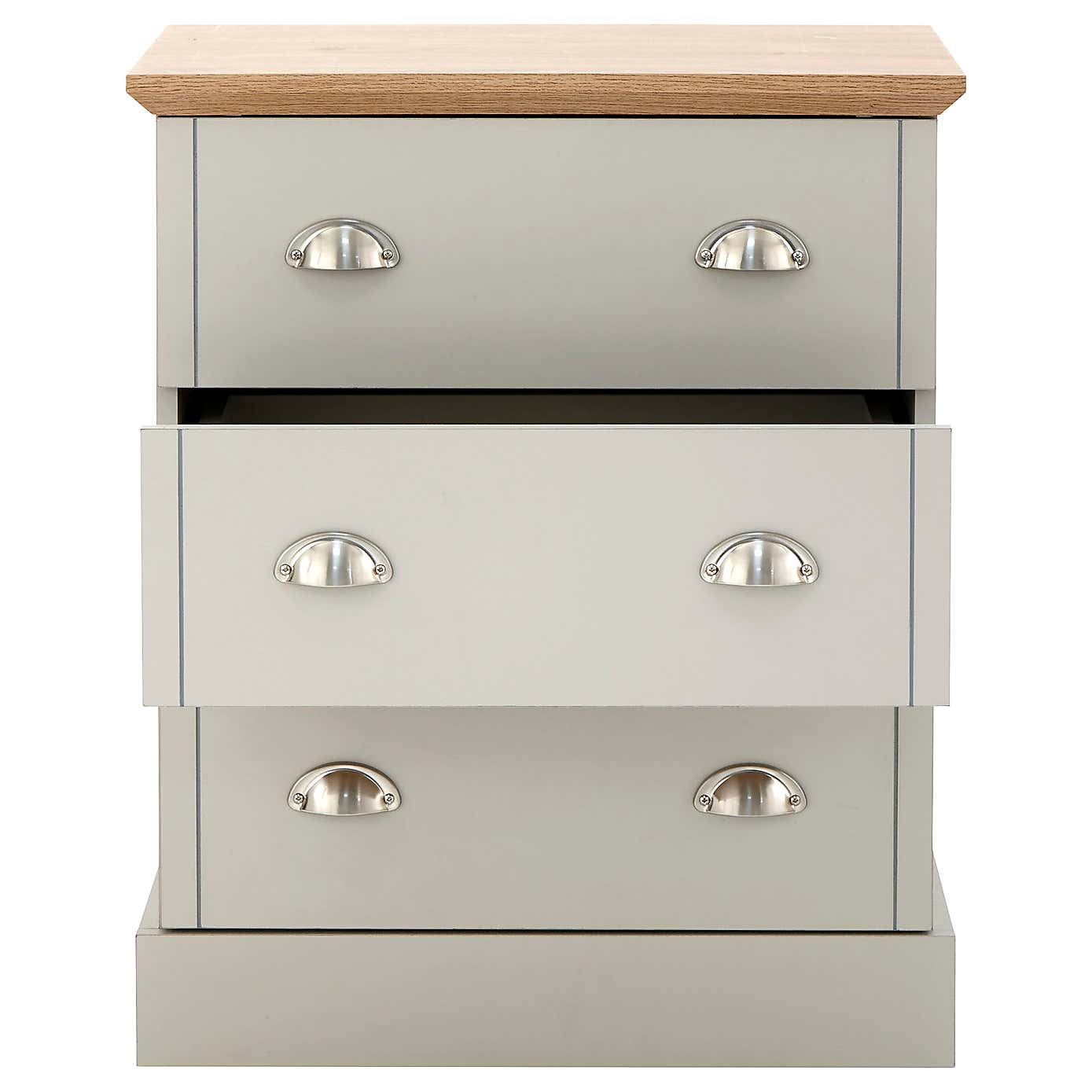 Kendal 3 Drawer Chest, Grey