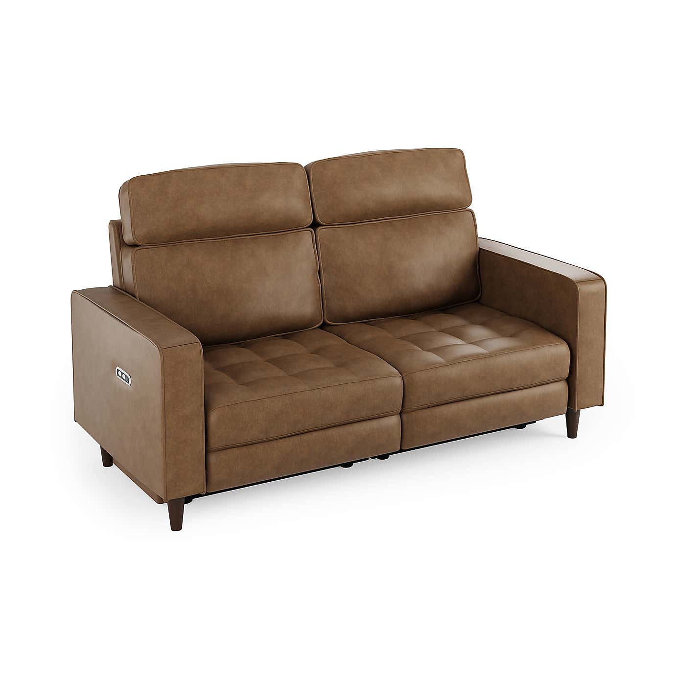 Zoe Faux Leather Power Recliner 3 Seater Sofa, Mocha