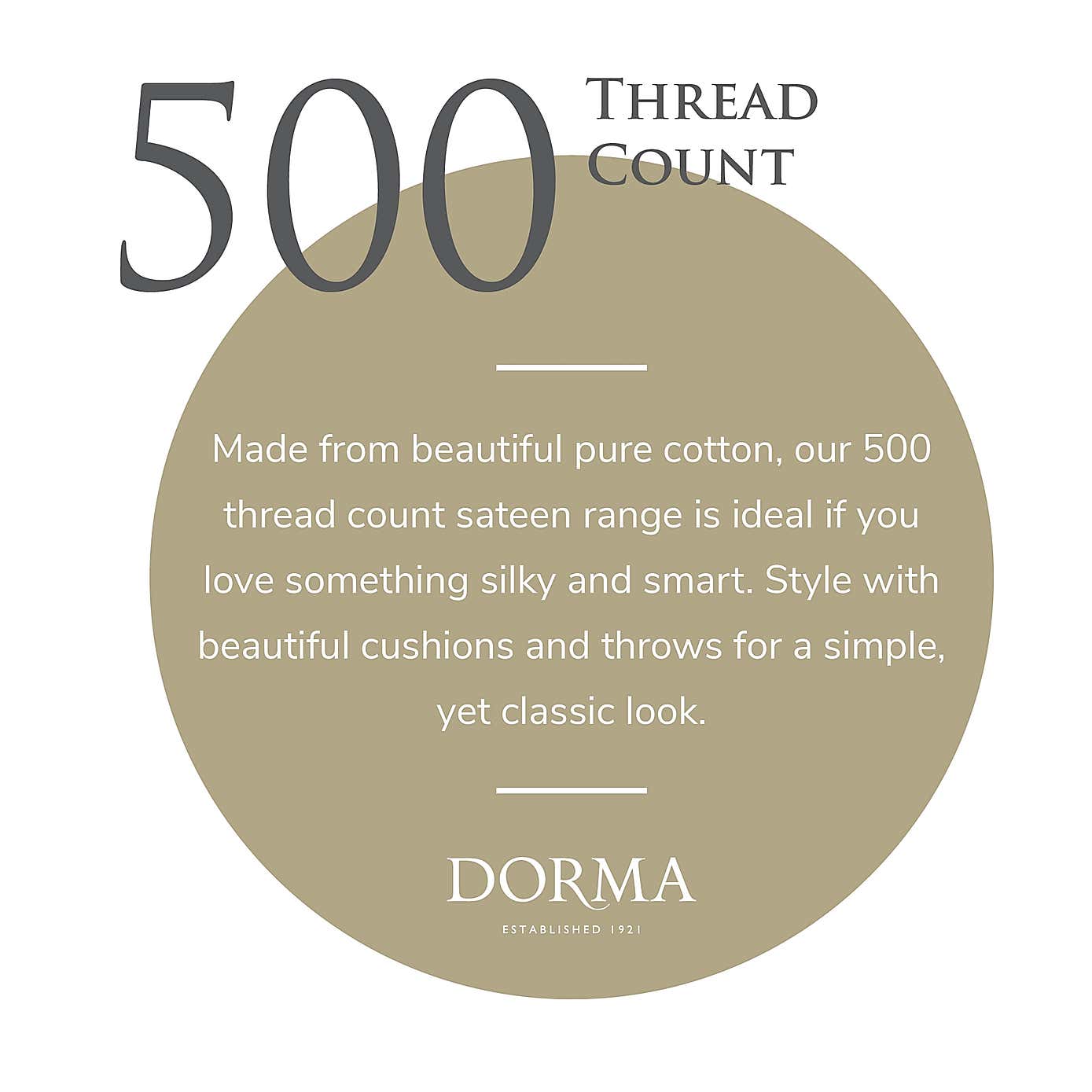 Dorma 500 Thread Count 100% Cotton Sateen Duvet Cover