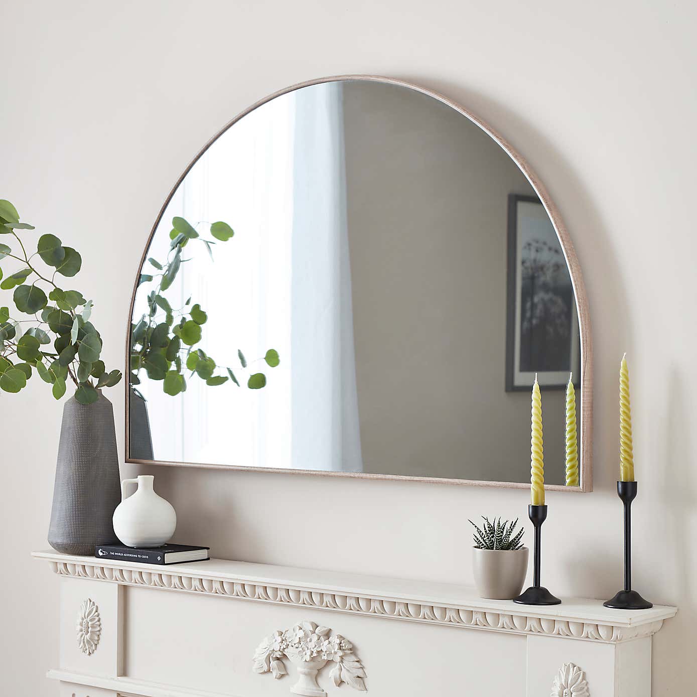 Oslo Arch Wooden Effect Mirror