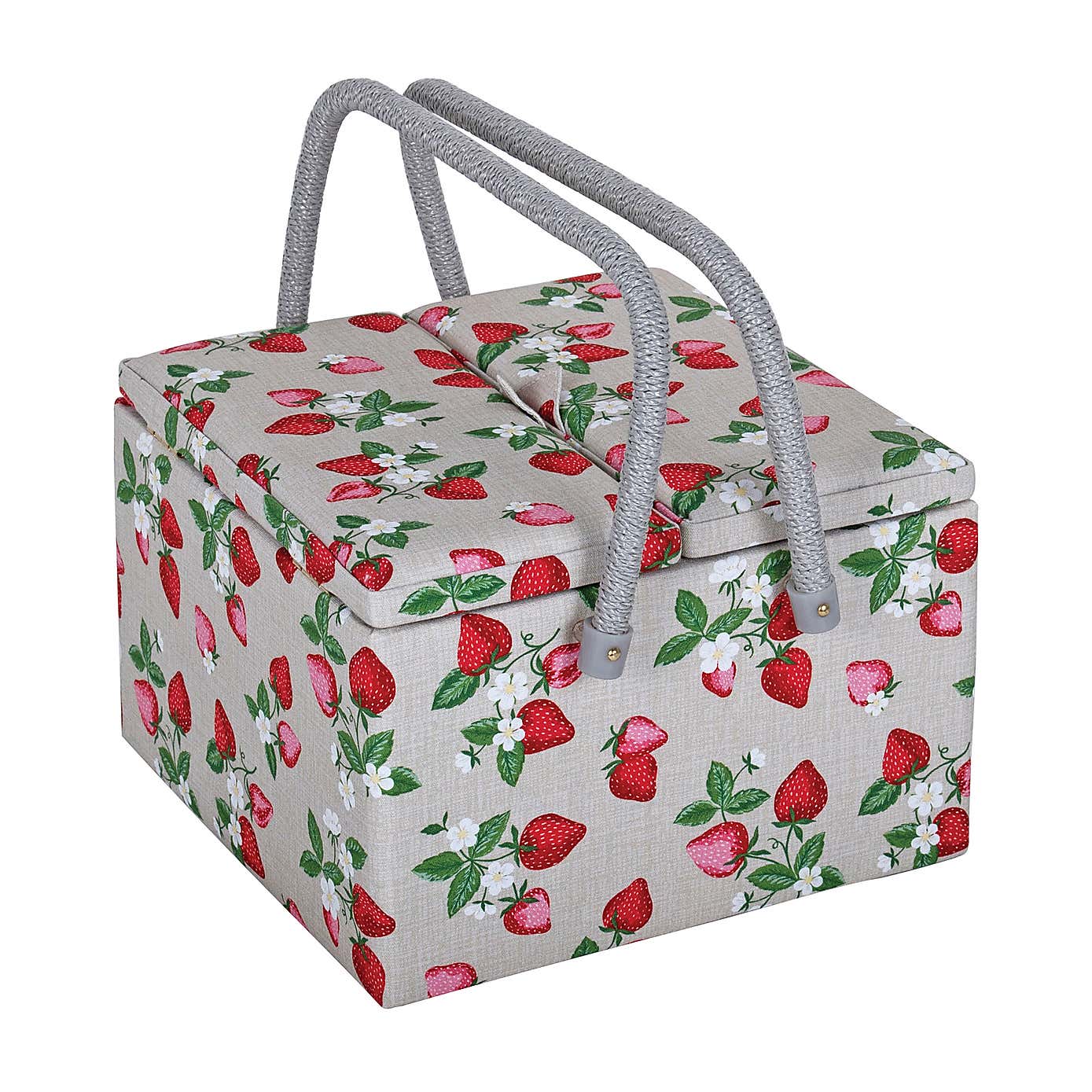 Hobby Gift Strawberry Greenhouse Square TwinLid Sewing Basket