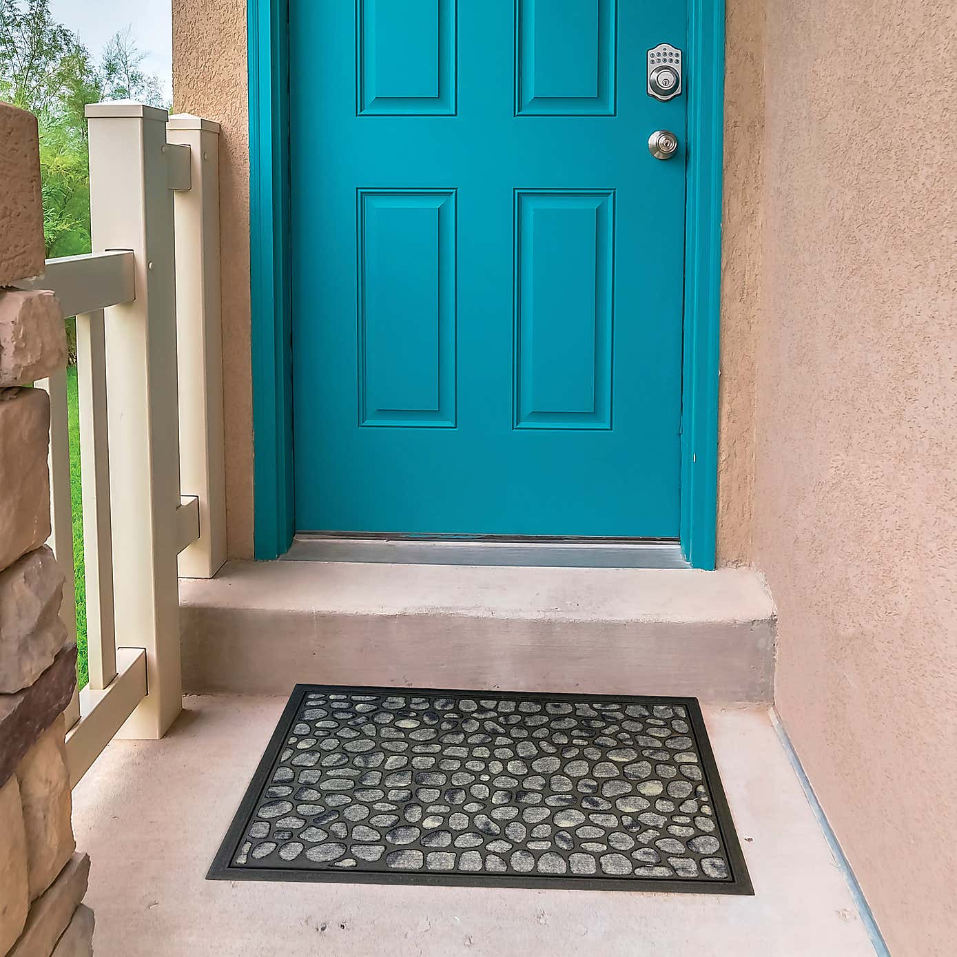 Scrape N' Sorb Grey Pebbles Doormat