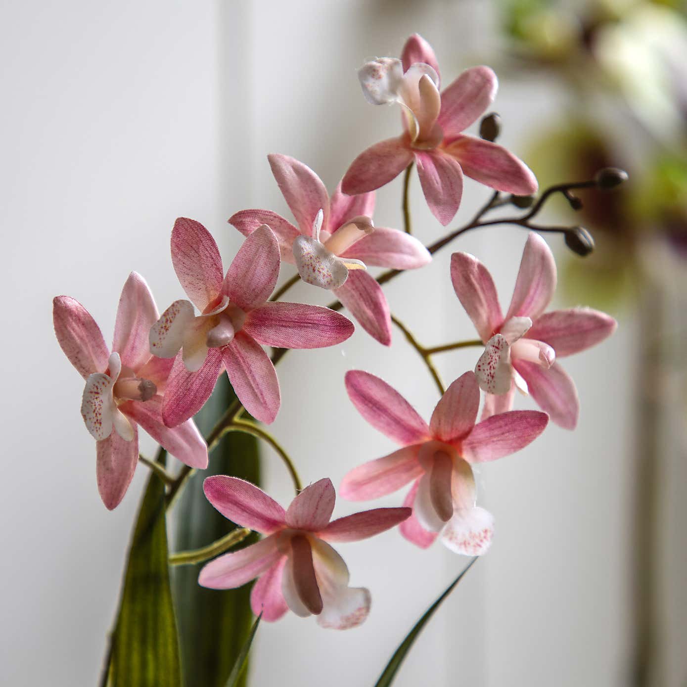 Artificial Pink Orchid in Ceramic Pot