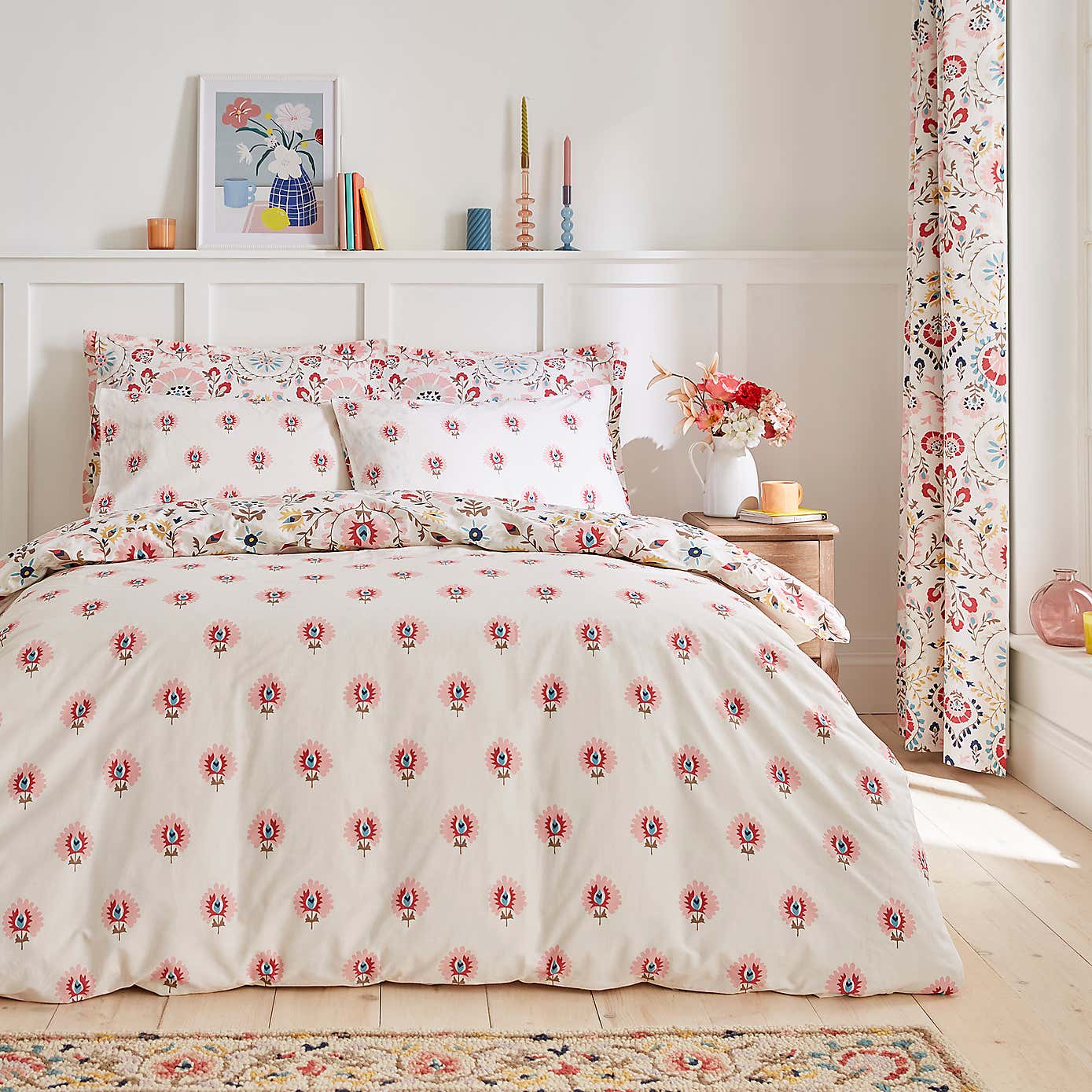 Hani 100% Cotton Duvet Cover and Pillowcase Set