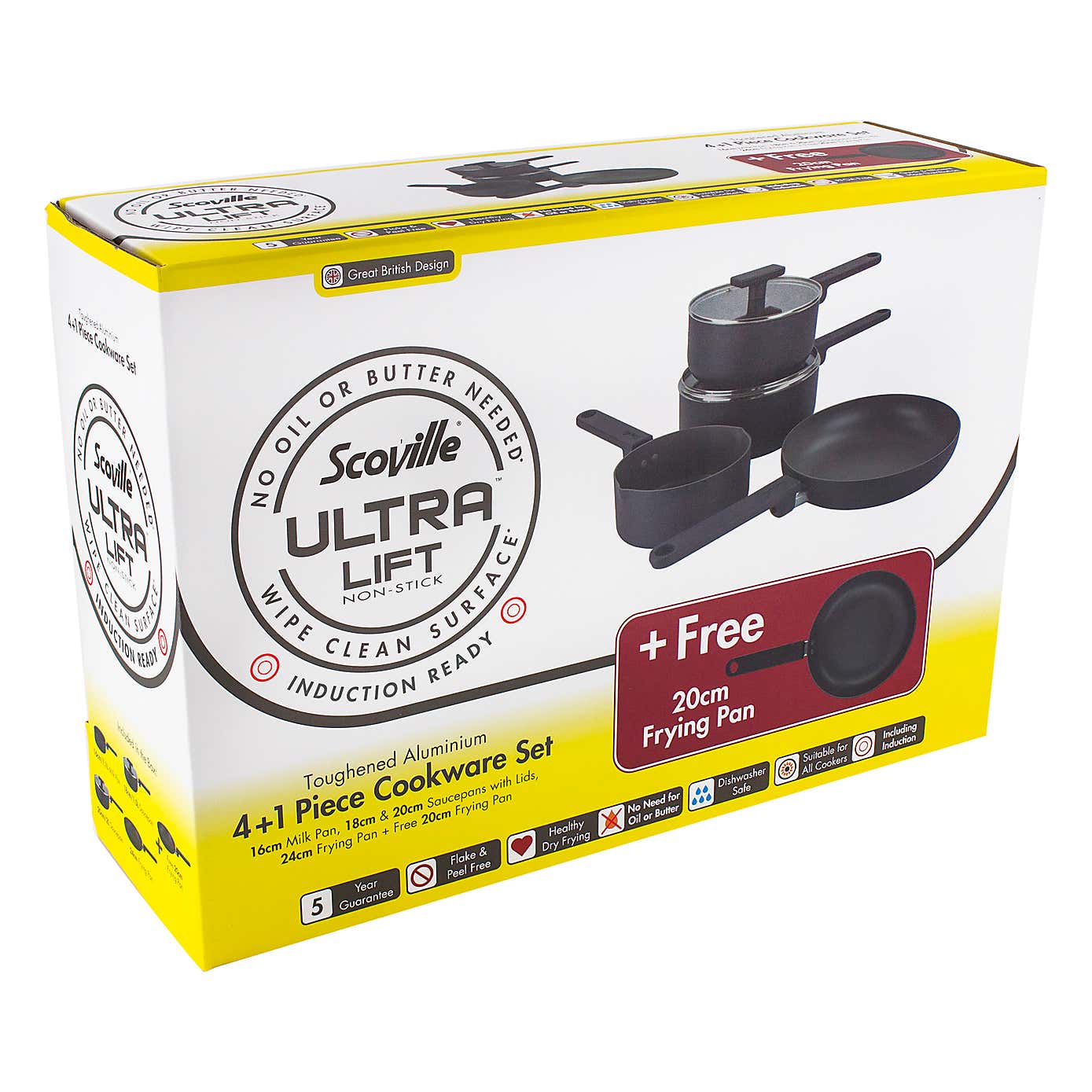 Scoville Ultra Lift Non-stick Aluminum 5 Piece Pan Set