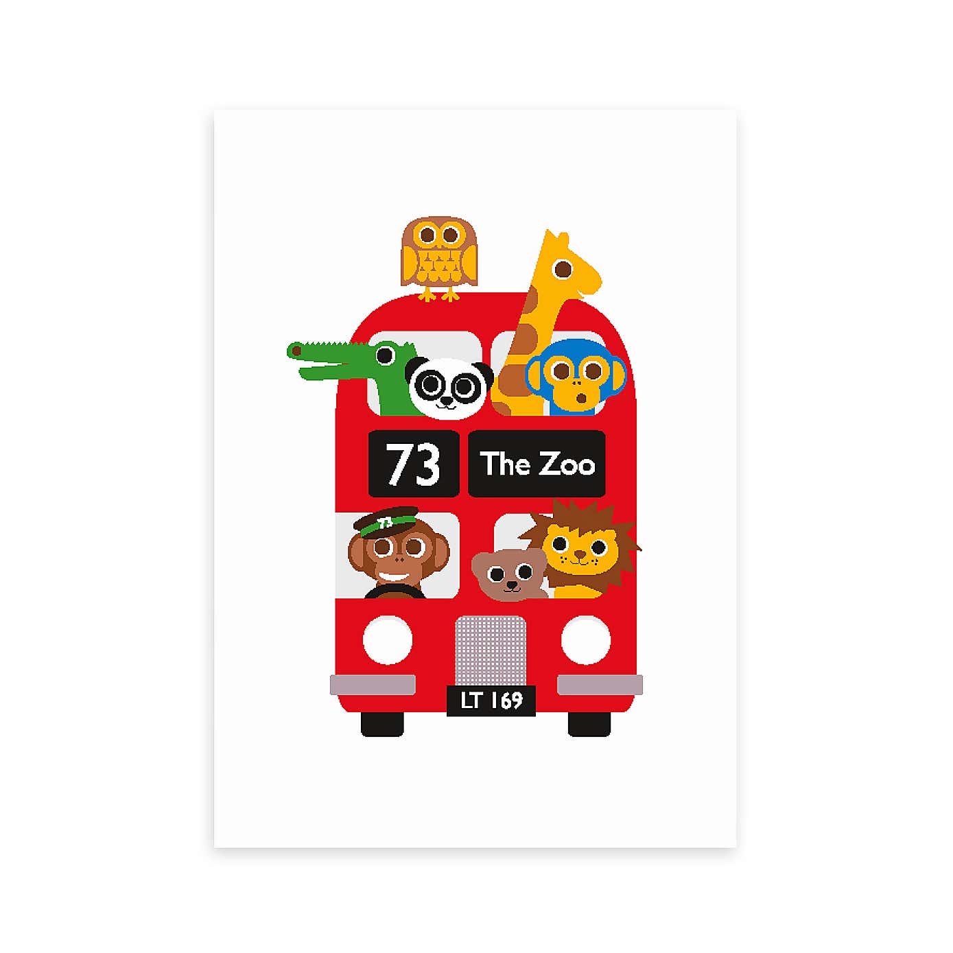 East End Prints Dicky Bird - London Bus Zoo Print